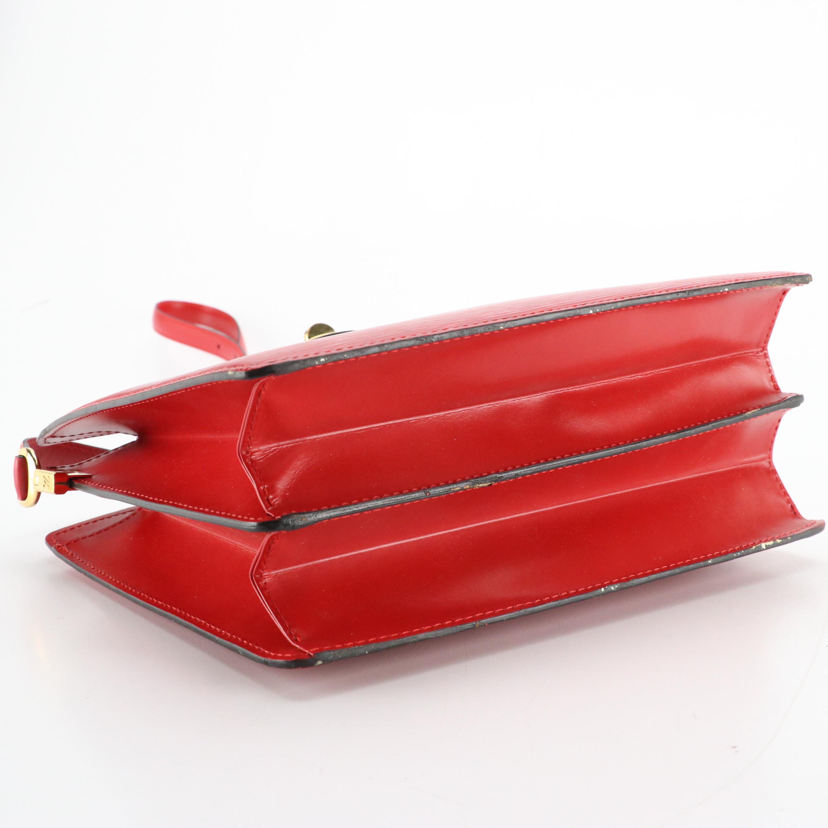 Louis Vuitton Capucines Crossbody Bag in Red Epi and Smooth Leather