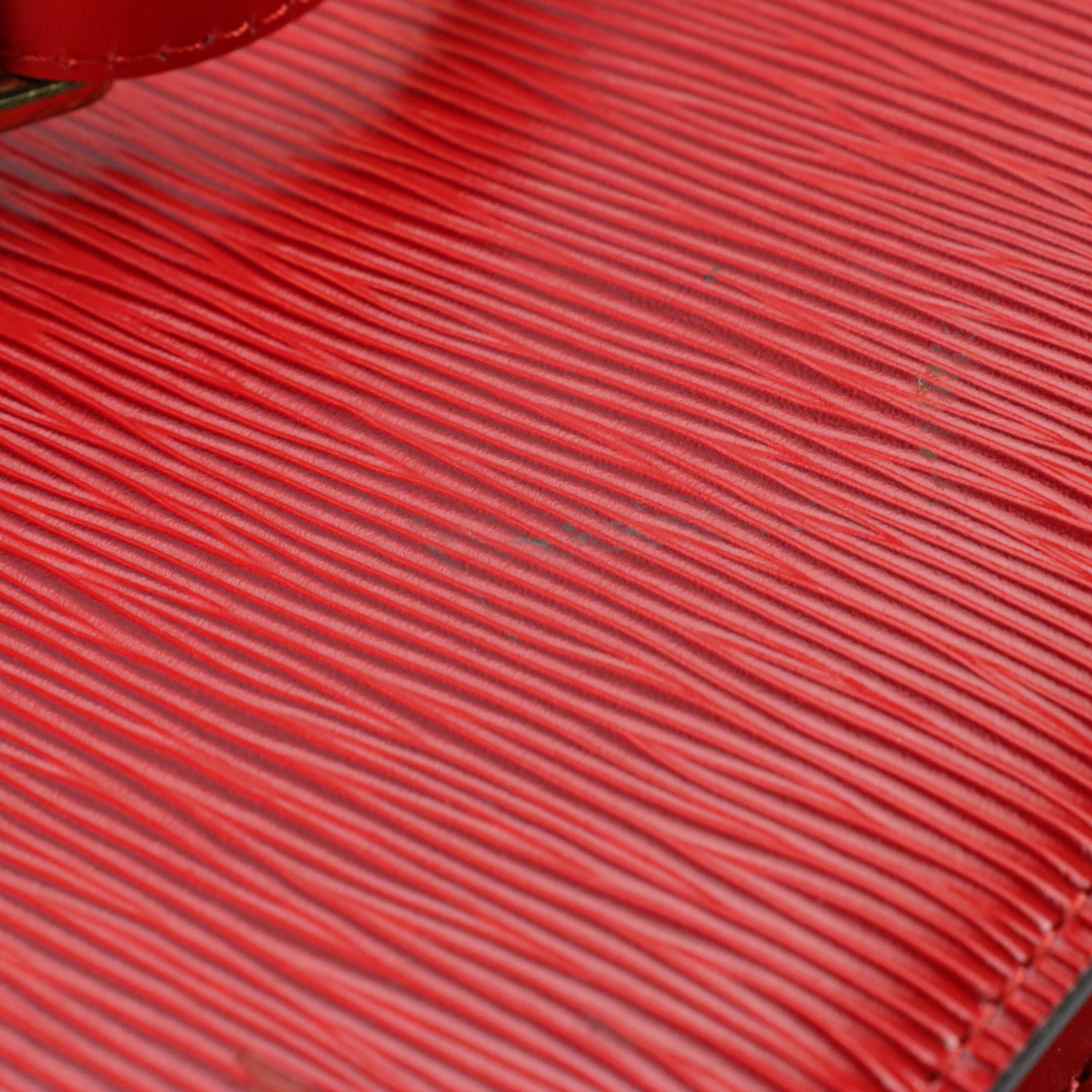 Louis Vuitton Capucines Crossbody Bag in Red Epi and Smooth Leather