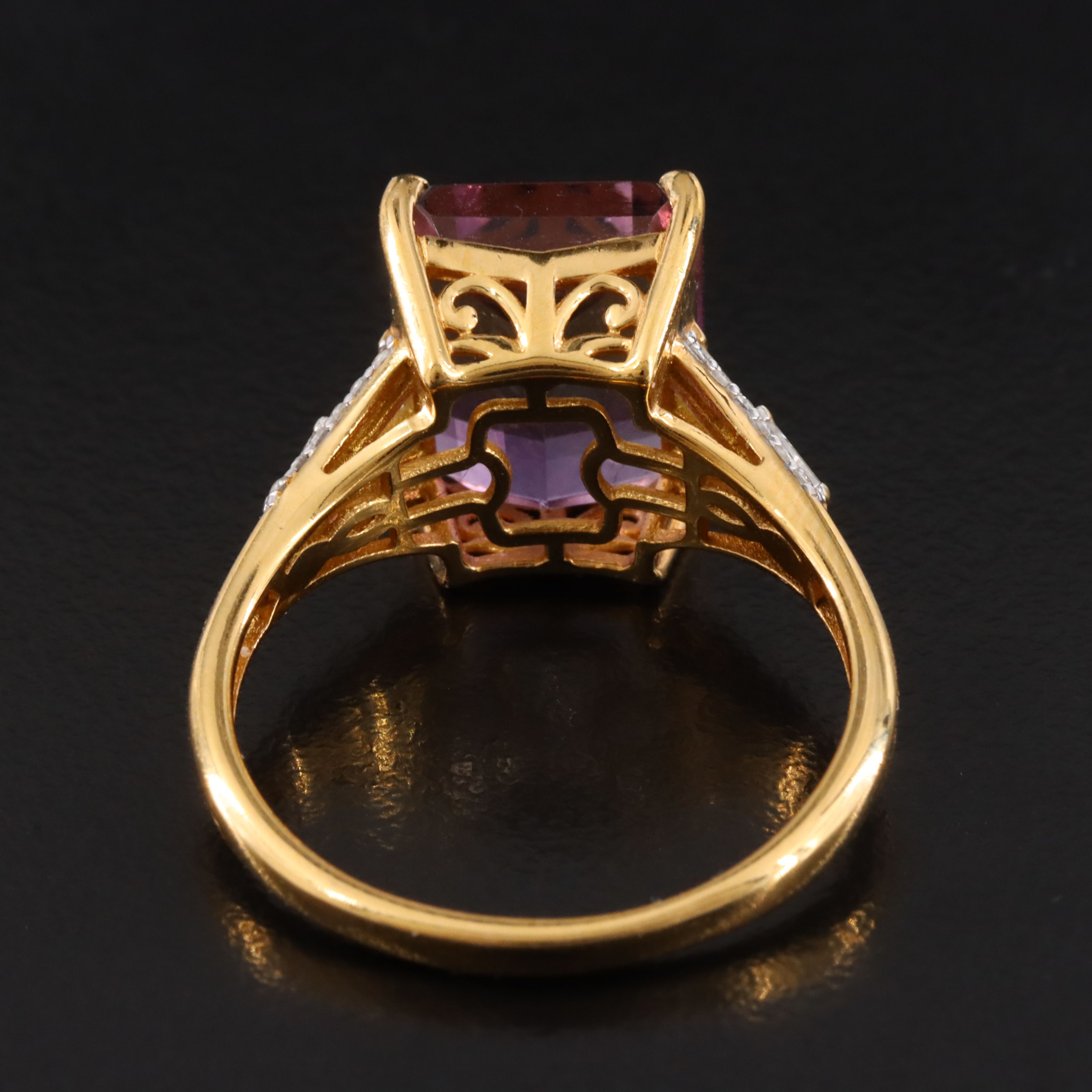 Sterling Ametrine and Moissanite ring