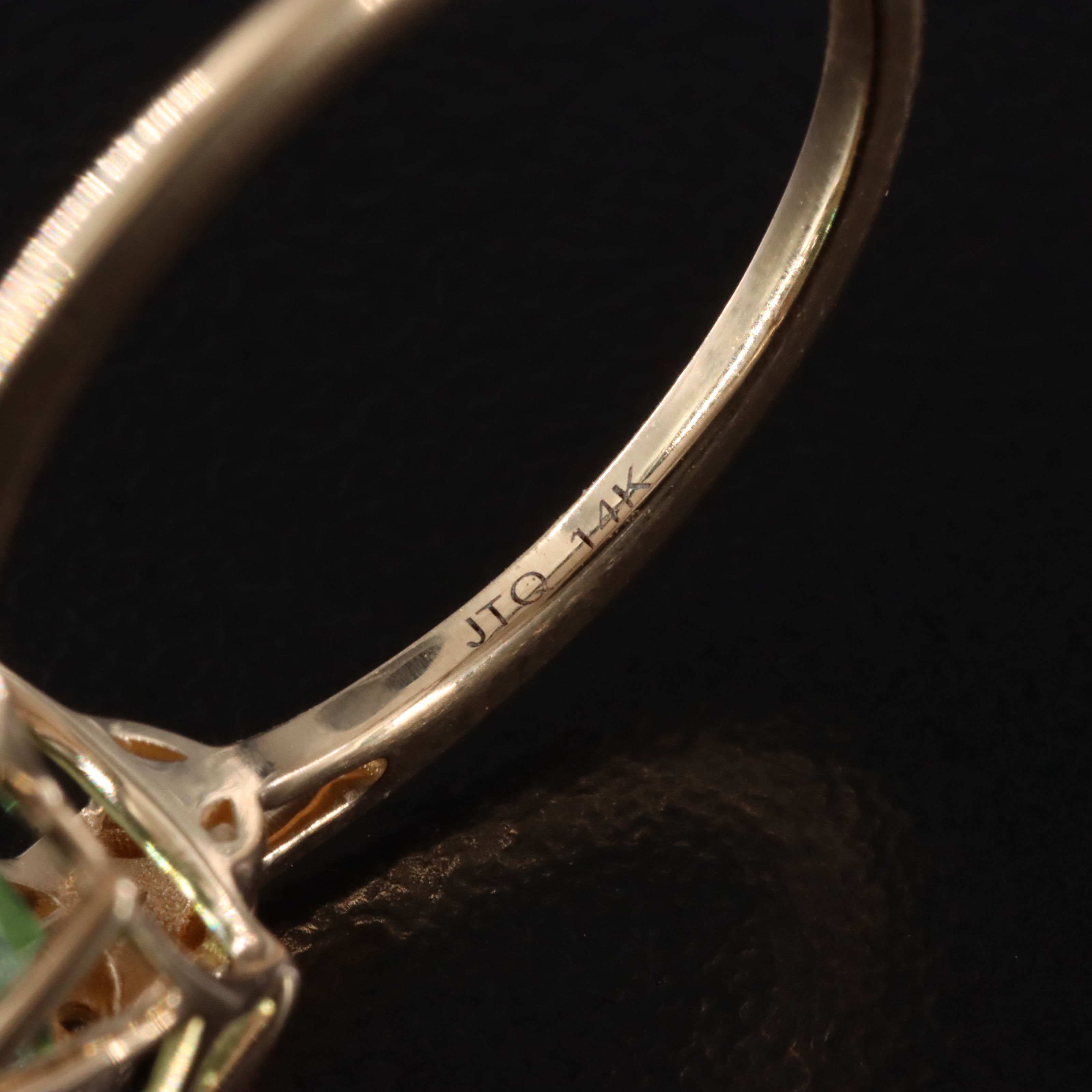 14K Peridot and White Sapphire Ring