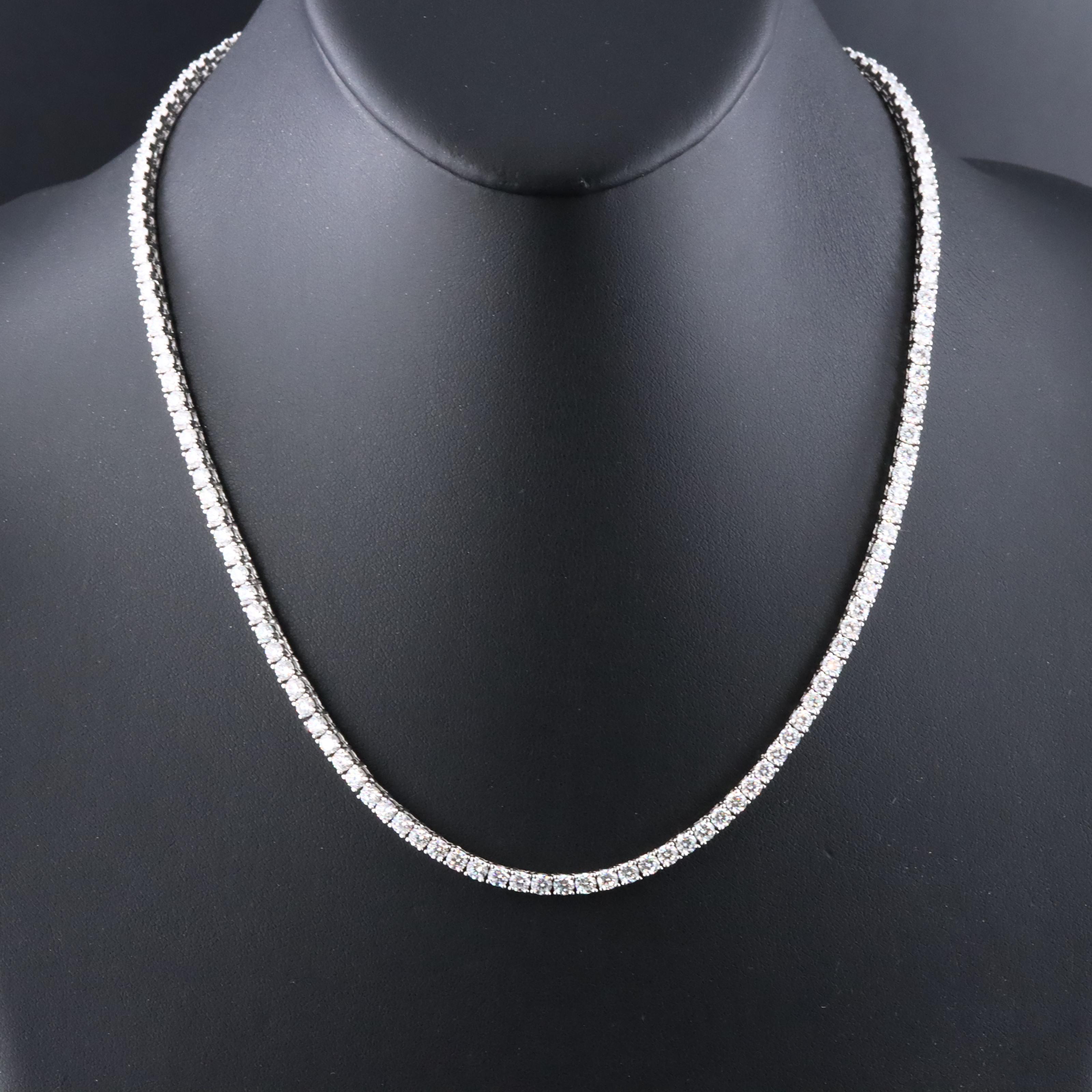 Sterling Moissanite Rivière Necklace