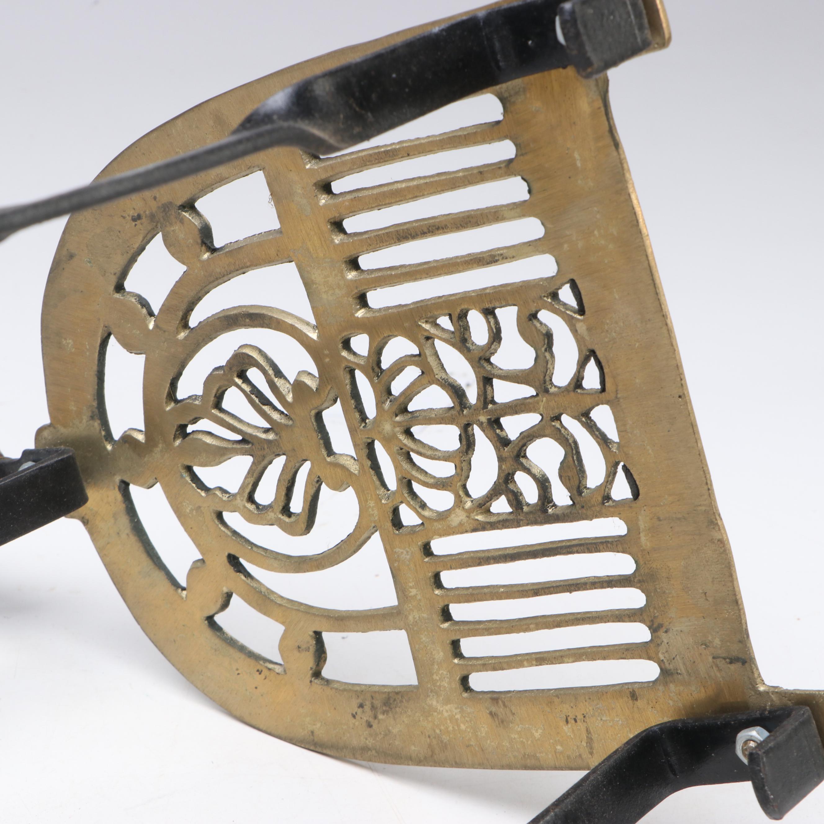 Pierce Brass Fireplace Kettle Stand