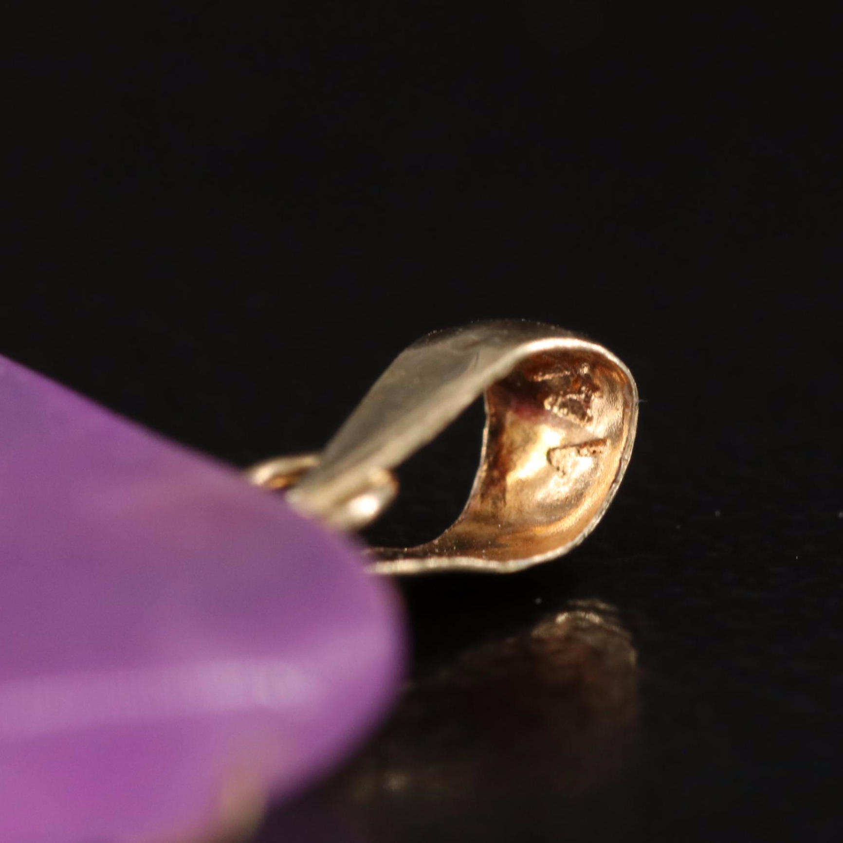 14K Carved Jadeite Elephant Pendant