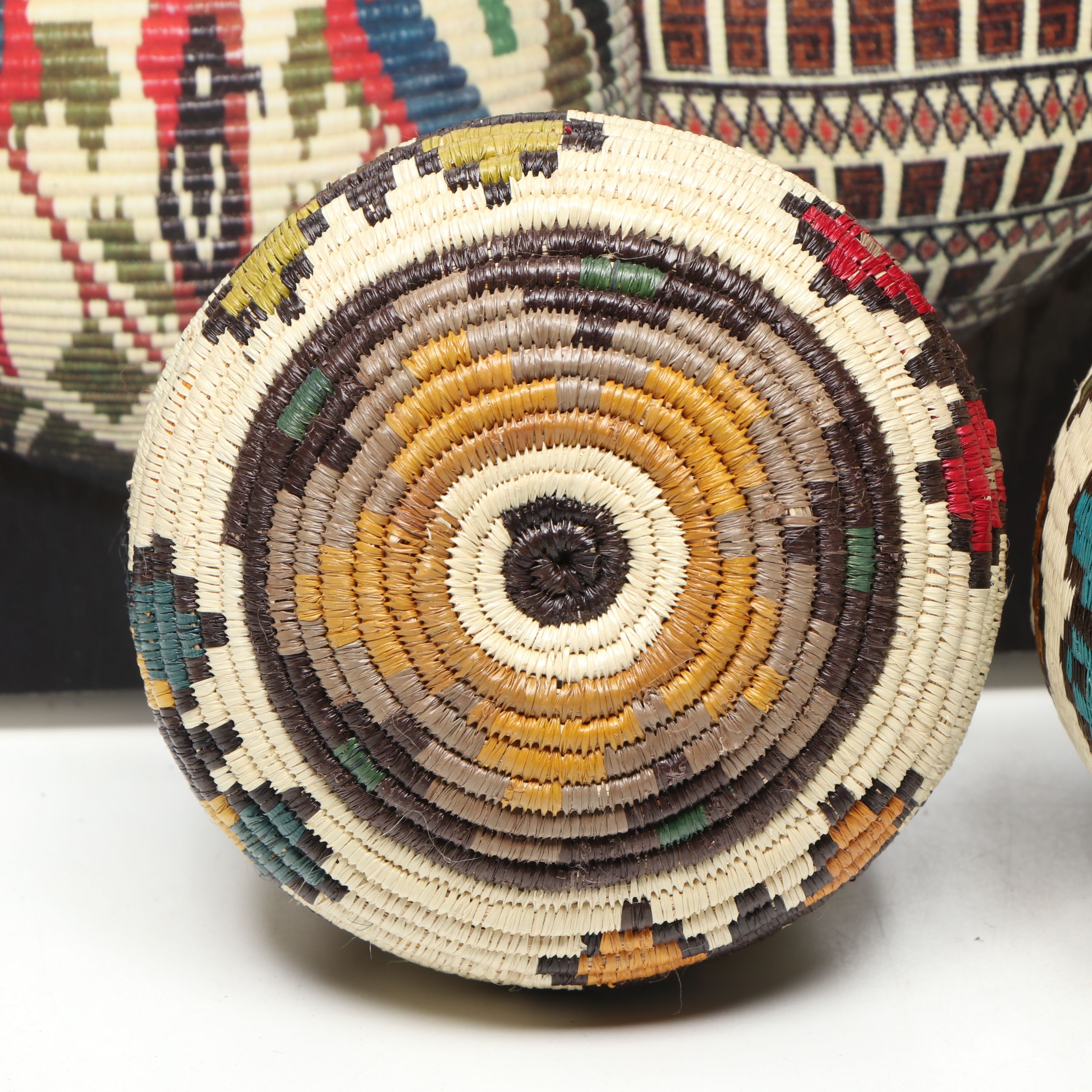 Panamanian Emberá-Wounaan Chunga Fiber Baskets with Figural Depictions