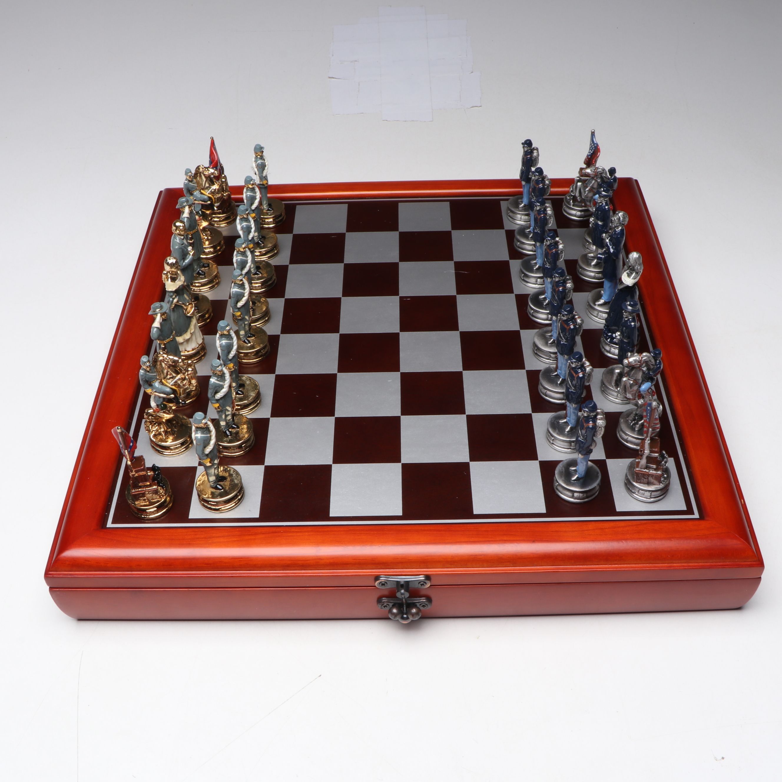 American Civil War Oak Chess Set