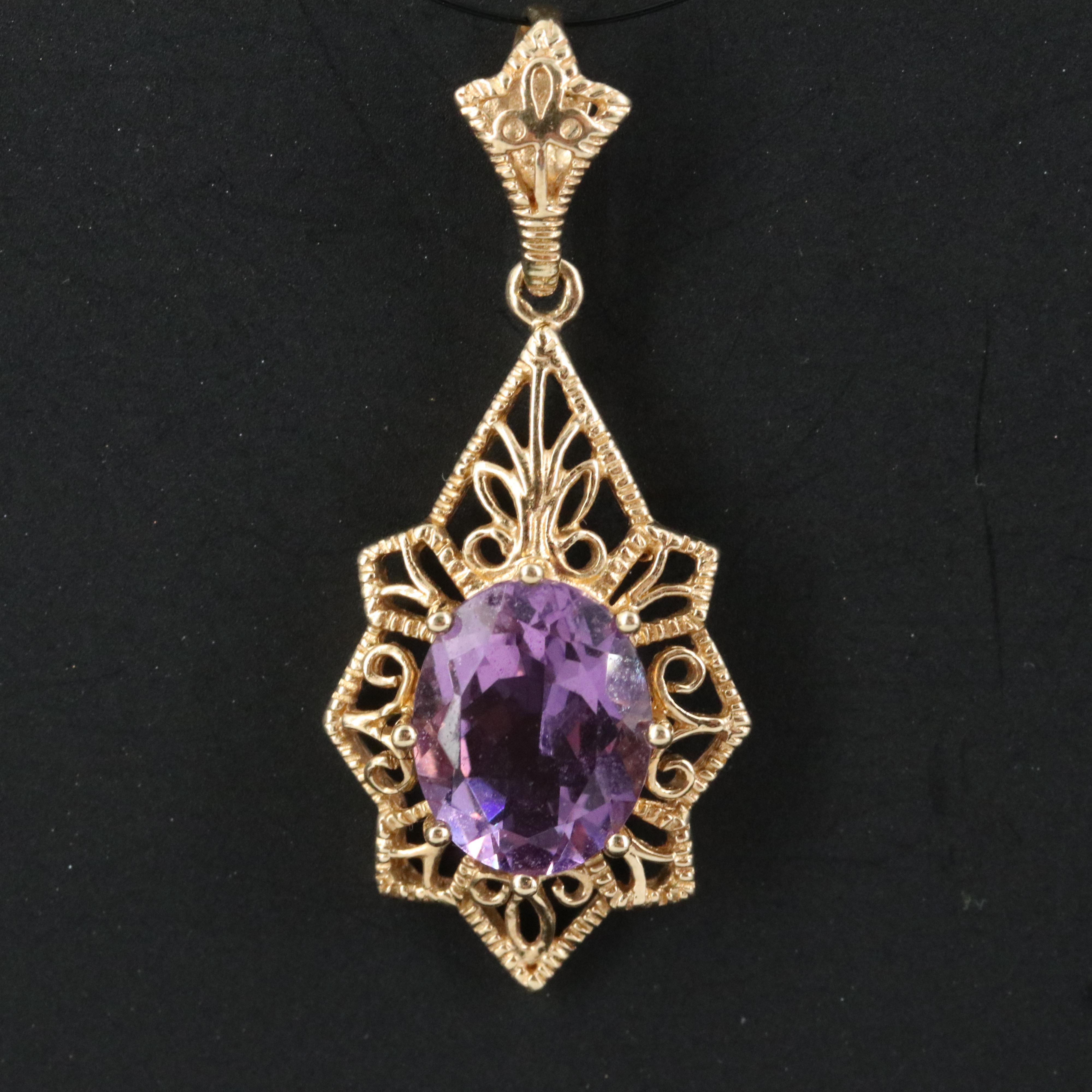 14K Amethyst Pendant