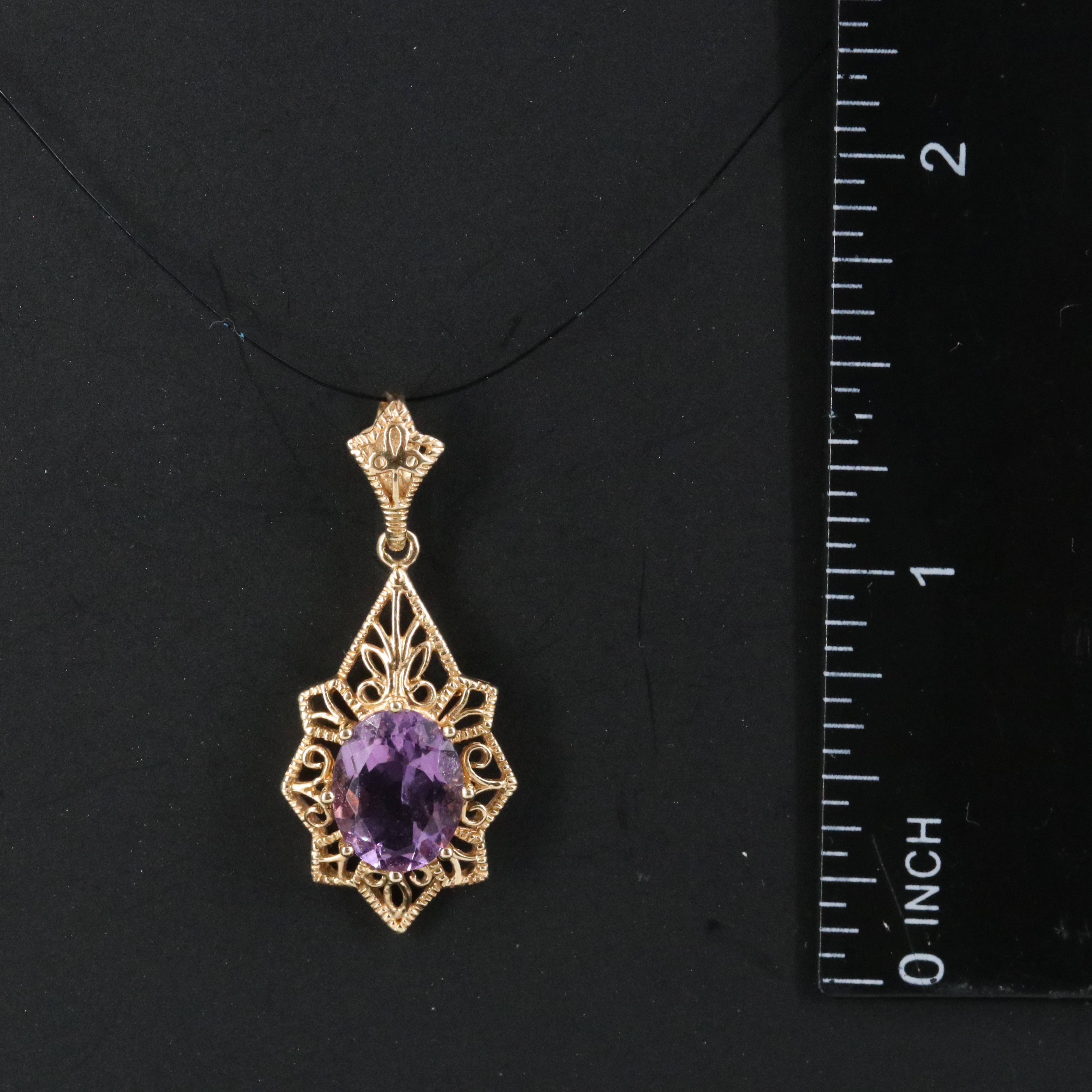 14K Amethyst Pendant