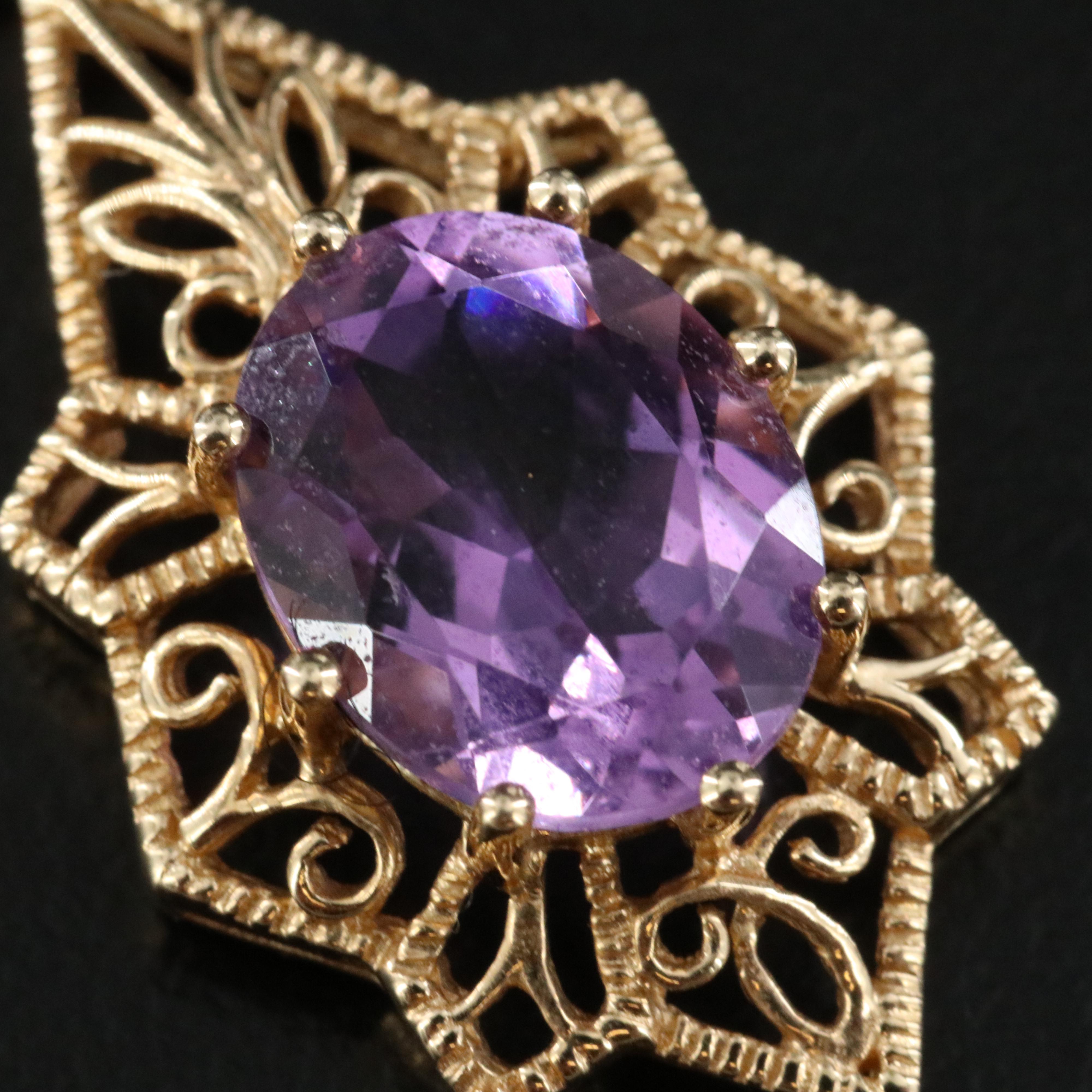 14K Amethyst Pendant