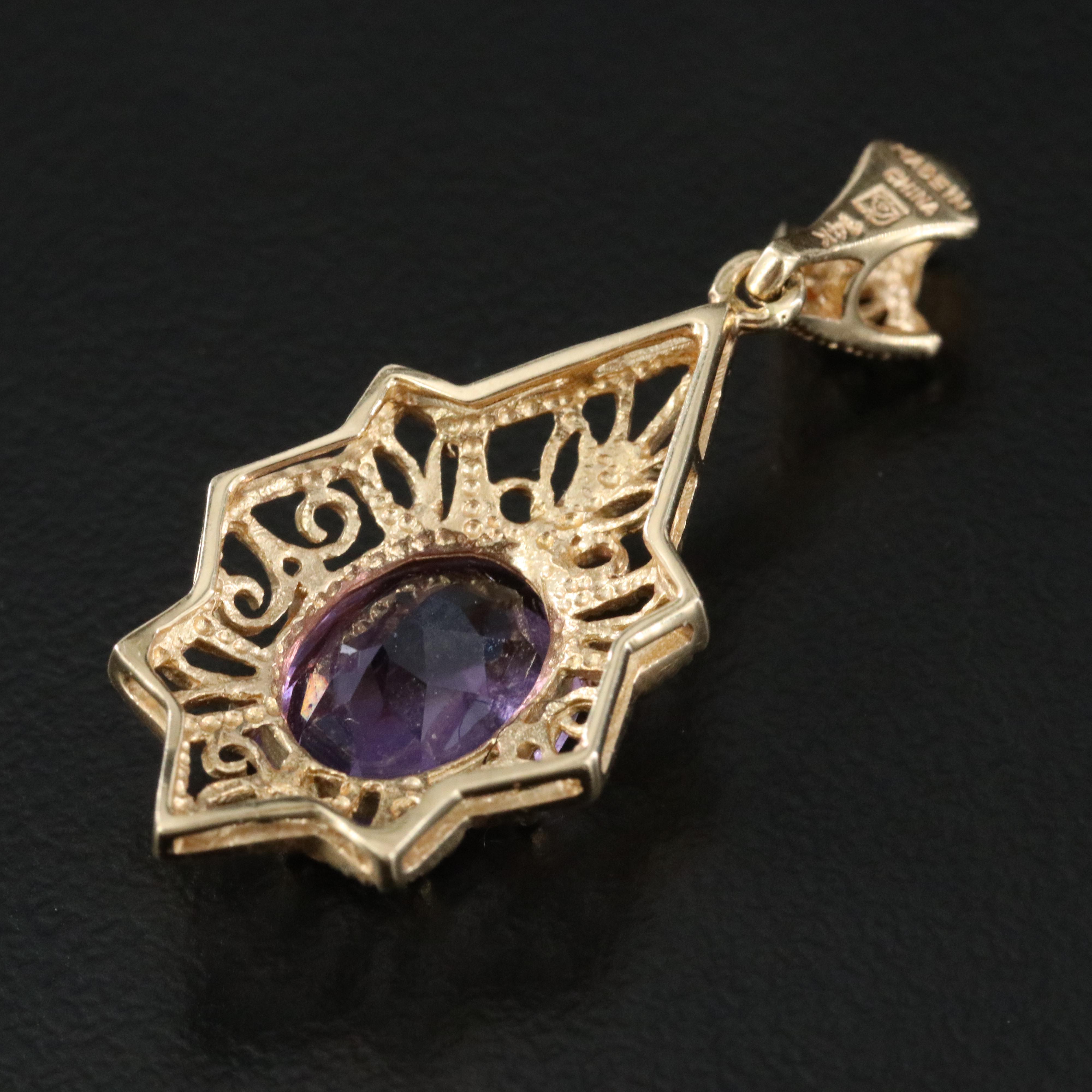 14K Amethyst Pendant