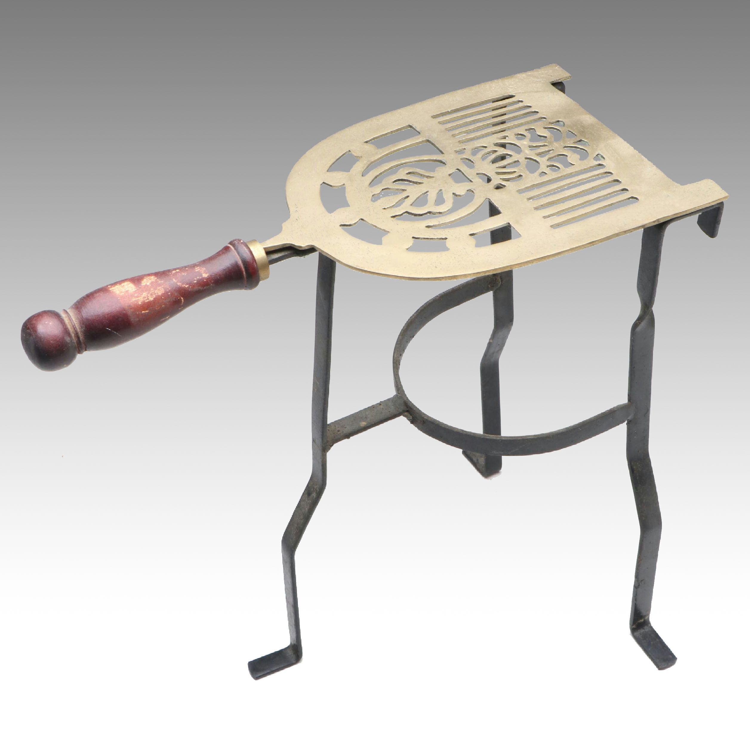 Pierce Brass Fireplace Kettle Stand