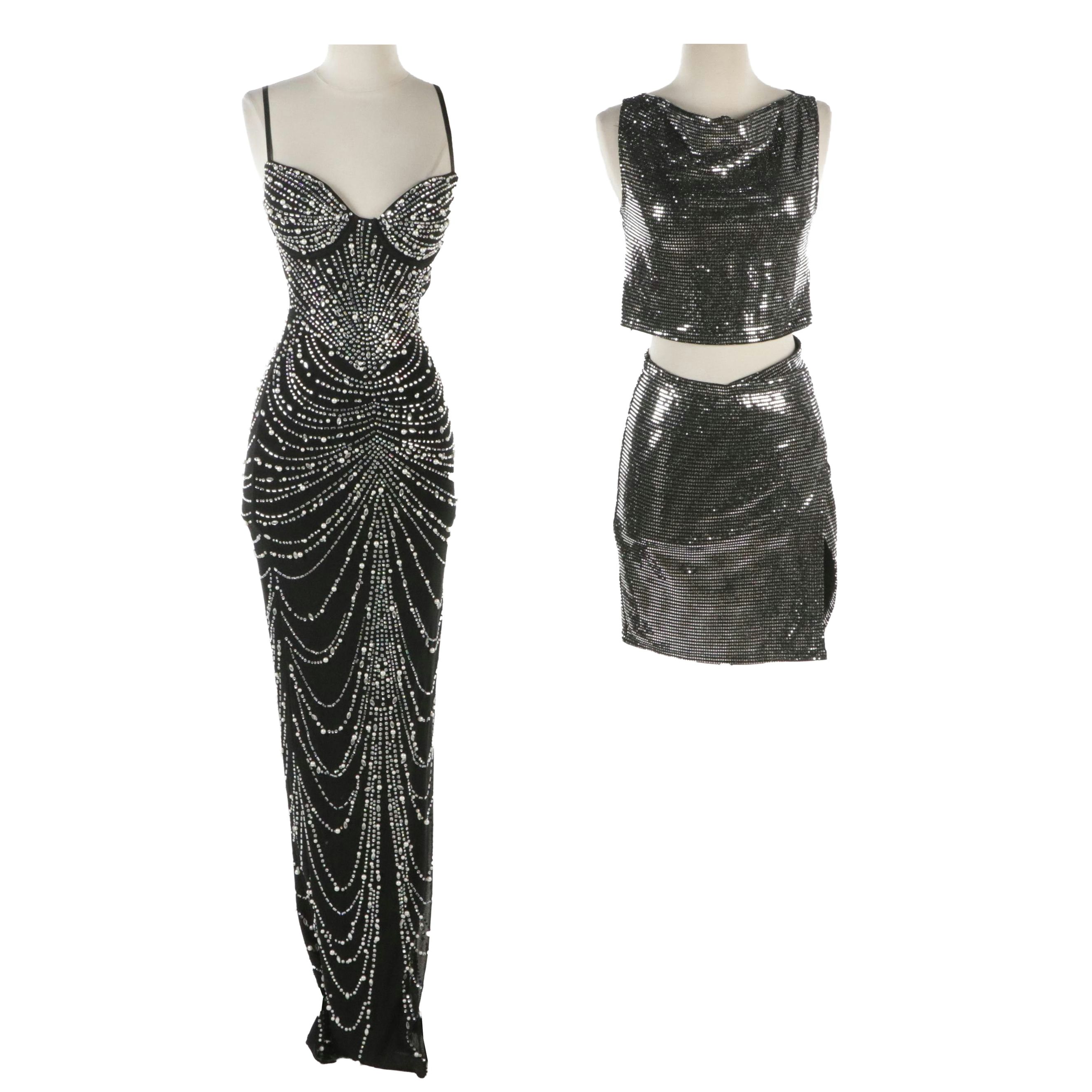 Windsor Aubrie Embellished Evening Dress and Sincerely Jules Two-Piece Skirt Set