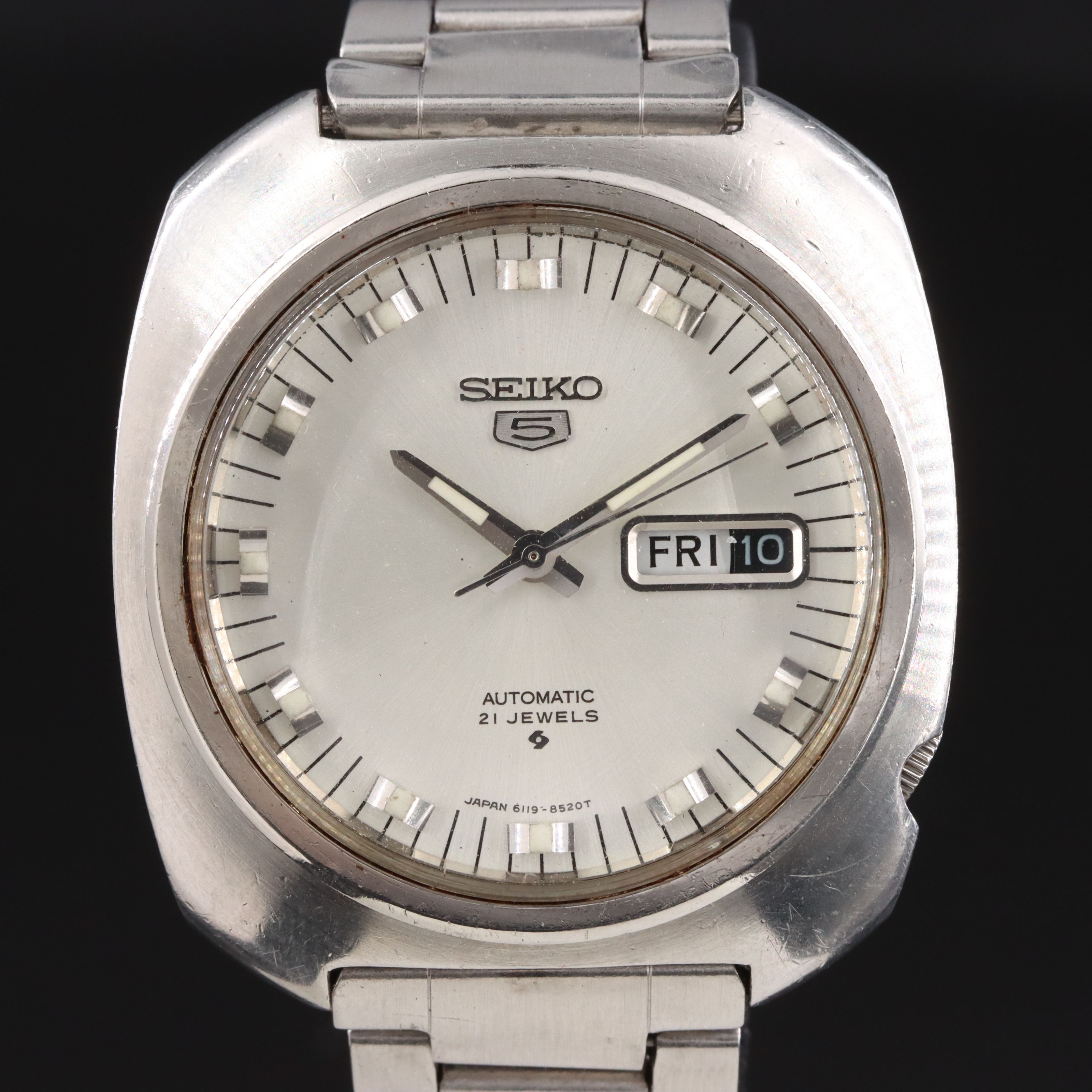 Vintage Seiko 5 Day-Date Stainless Steel Automatic Watch 6119-8430