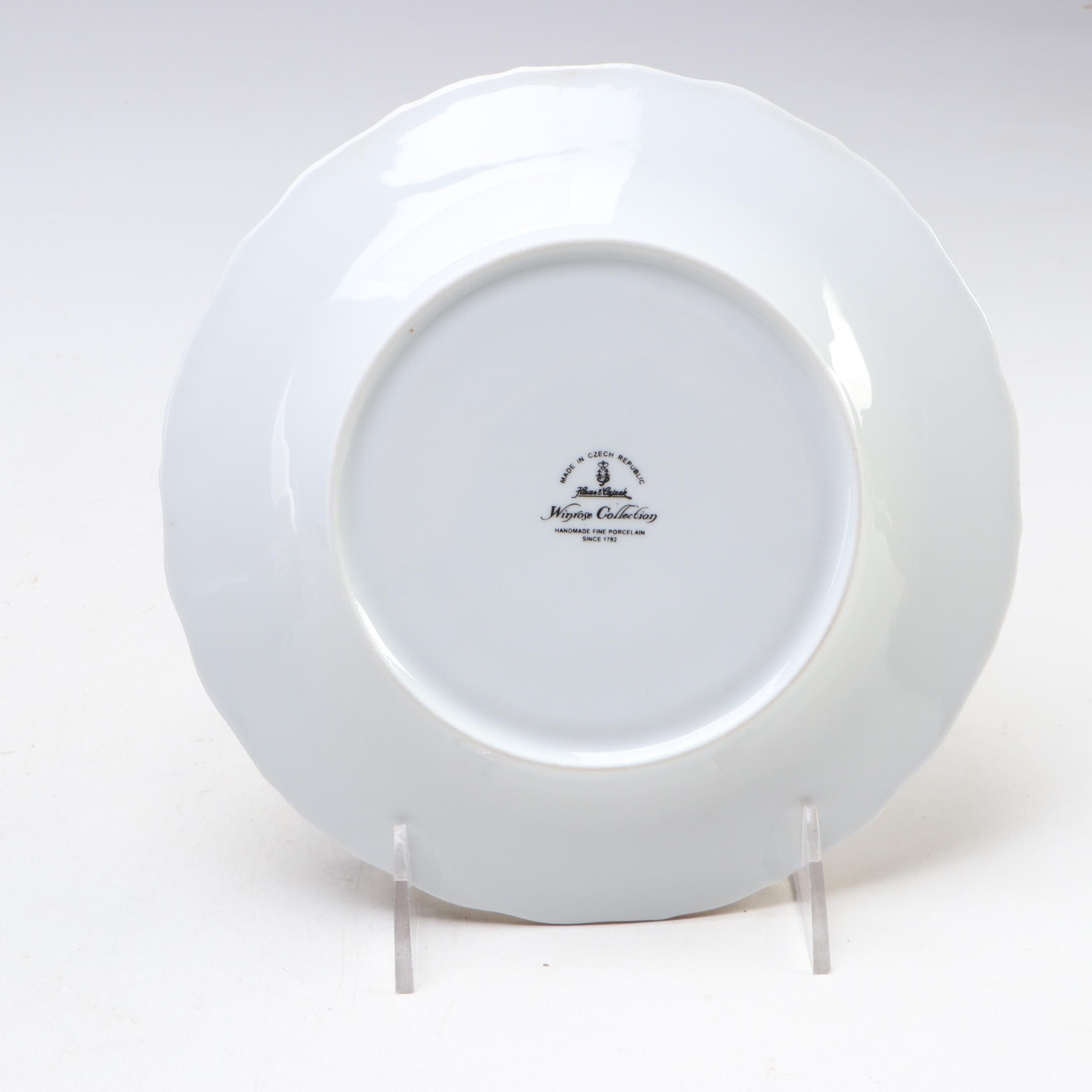 Haas-Czjzek Floral Porcelain Tea Ware with Lenox "Landmark Platinum" Mugs