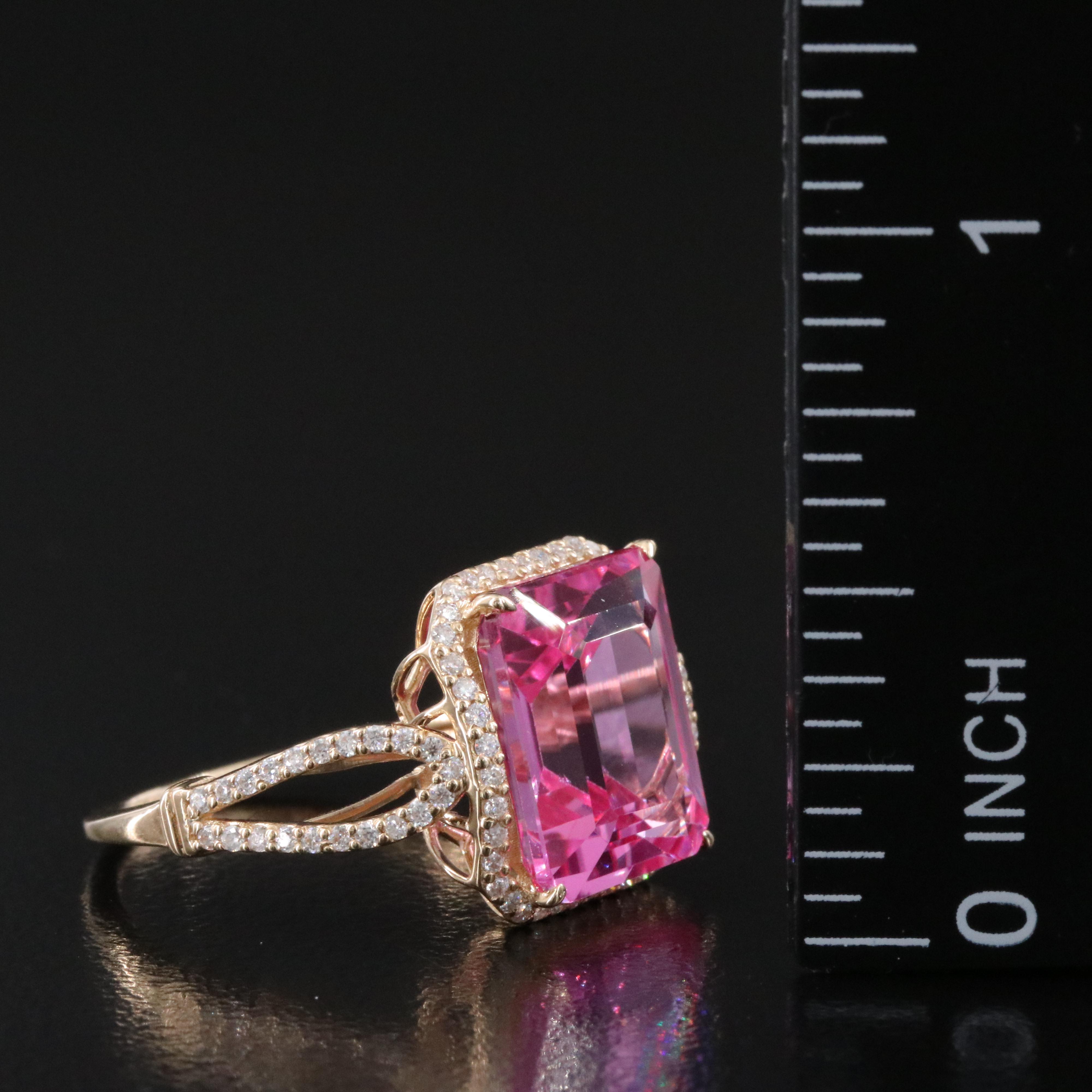 14K Sapphire and Moissanite Ring