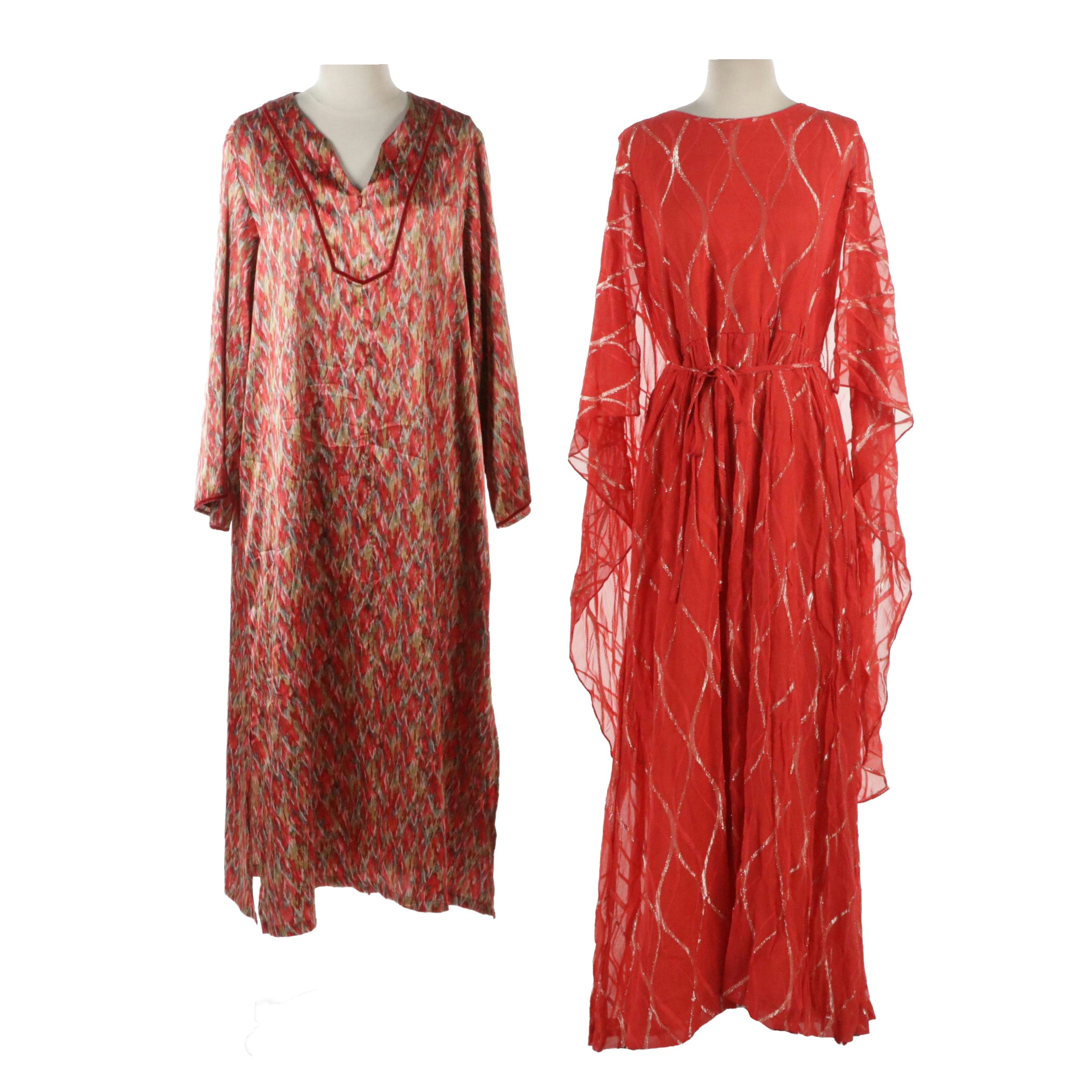 Oscar de la Renta Pink Label Front Zip Kaftan and Jean Patou Long Dress