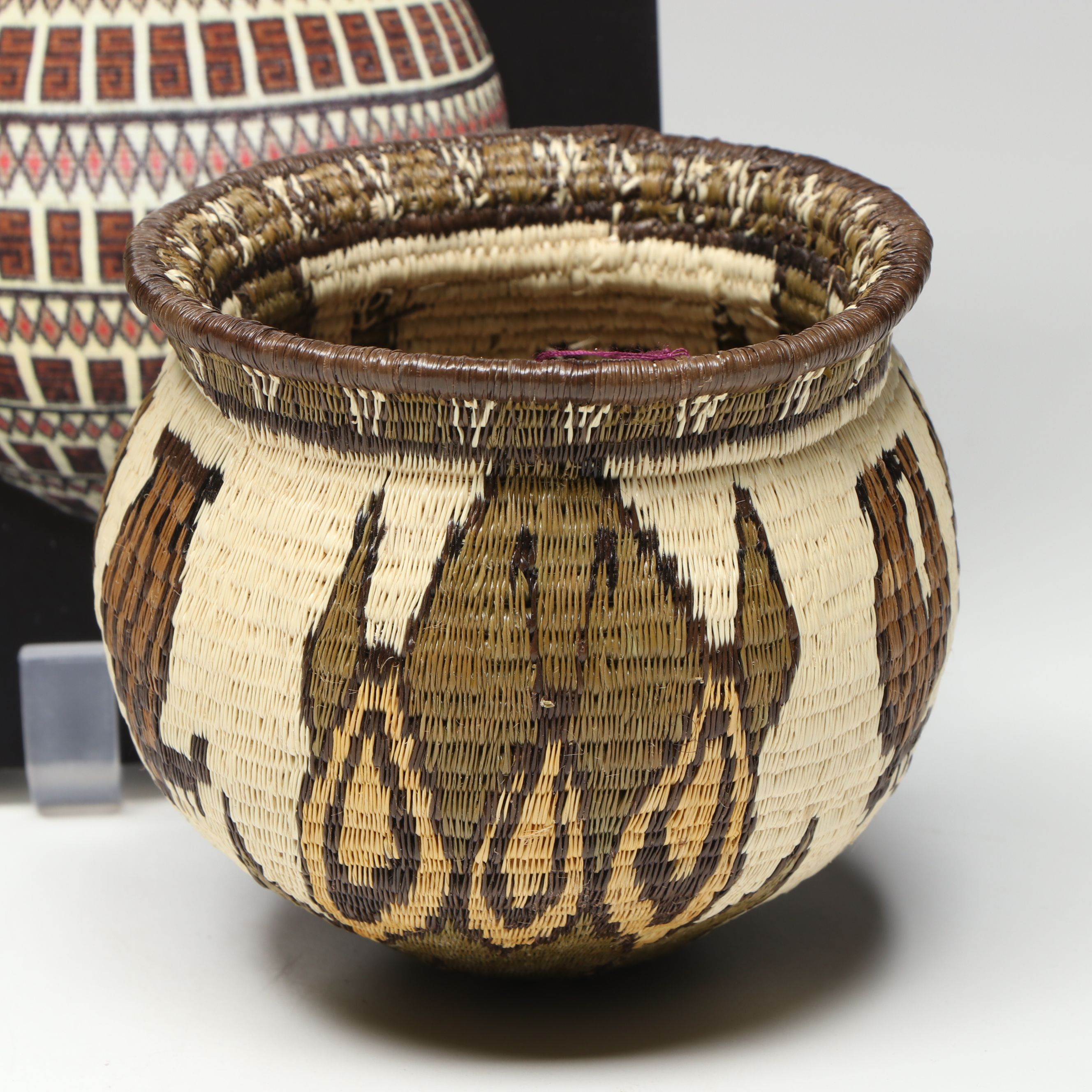 Panamanian Emberá-Wounaan Chunga Fiber Geometric and Pictorial Baskets