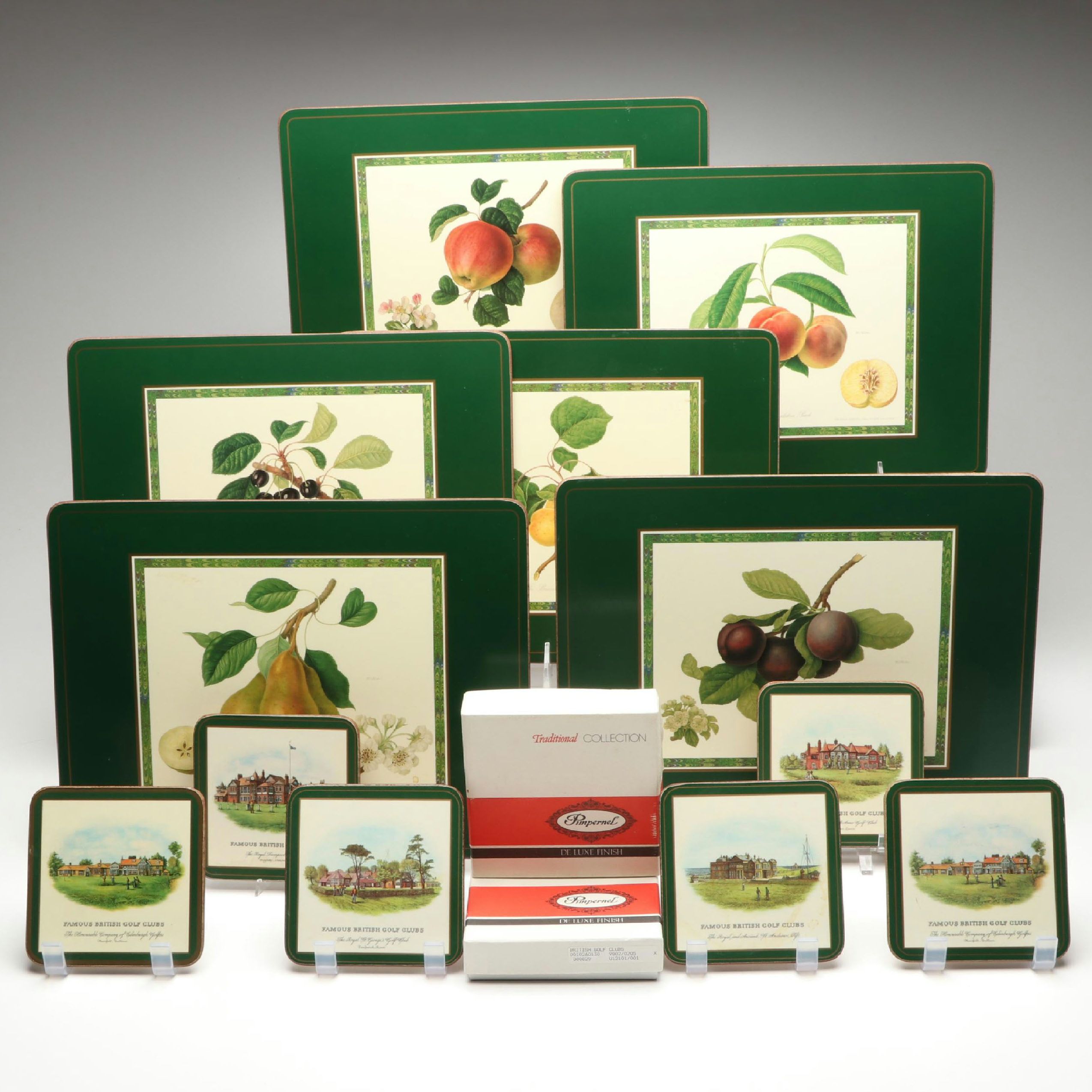 Pimpernel Wood Laminate Botanical Placemats and Golf Course Coastersbar