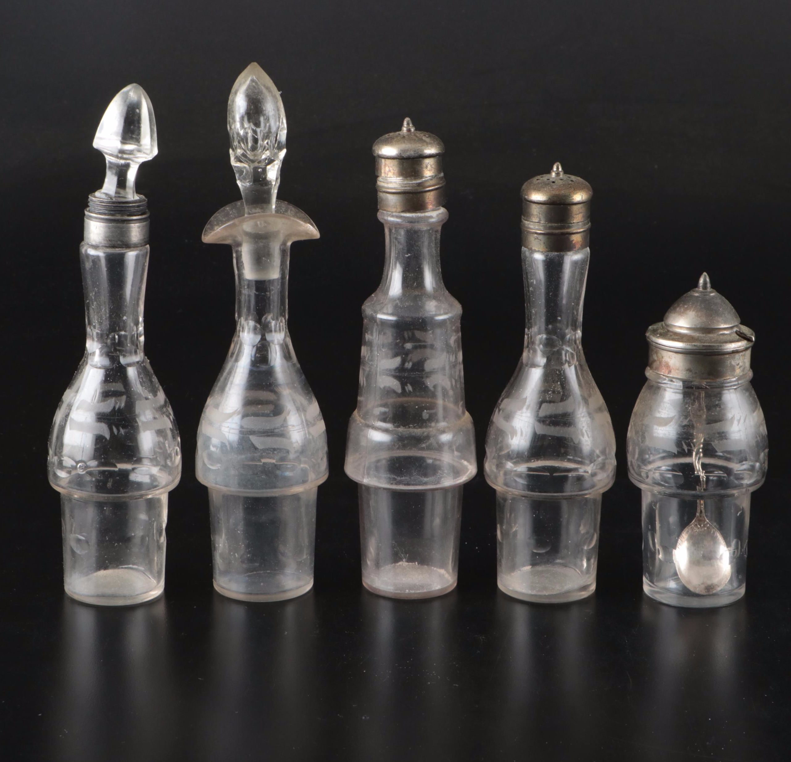 Victorian Aesthetic Movement Style Silver Plate Condiment Caddy with Jars