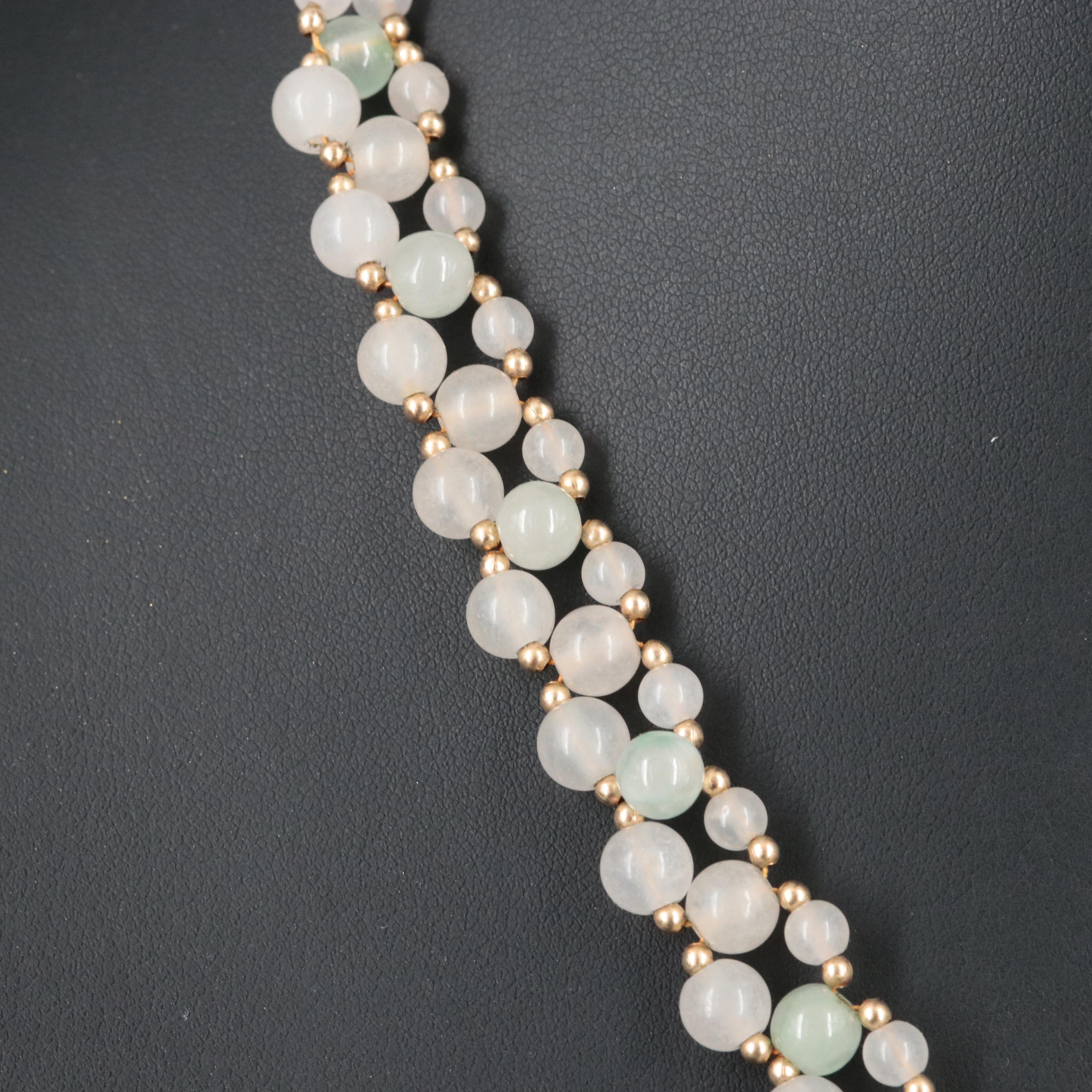 Jadeite Dragon Carved Necklace with 10K Clasp