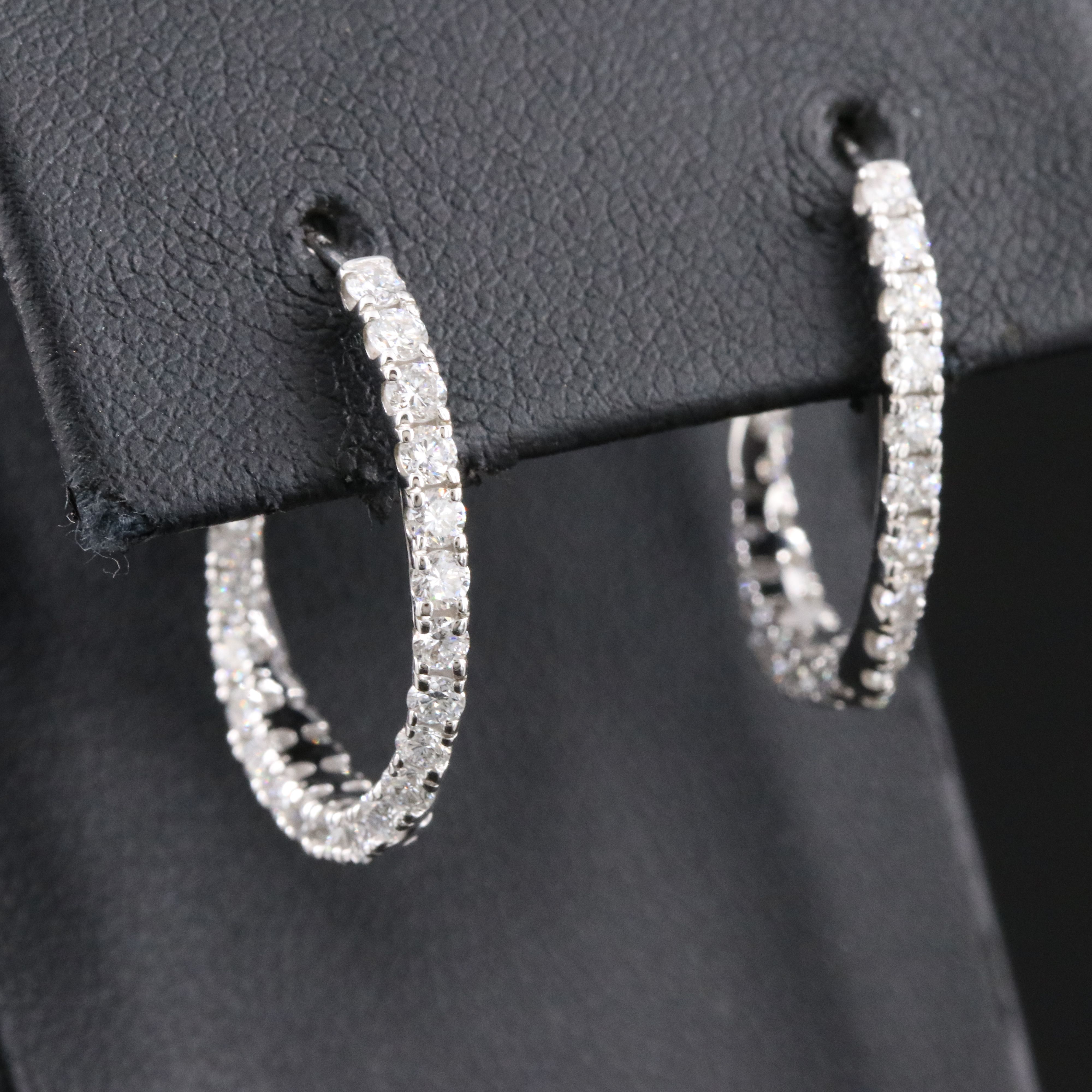 14K 1.12 CTW Lab Grown Diamond Half Hoop Earrings