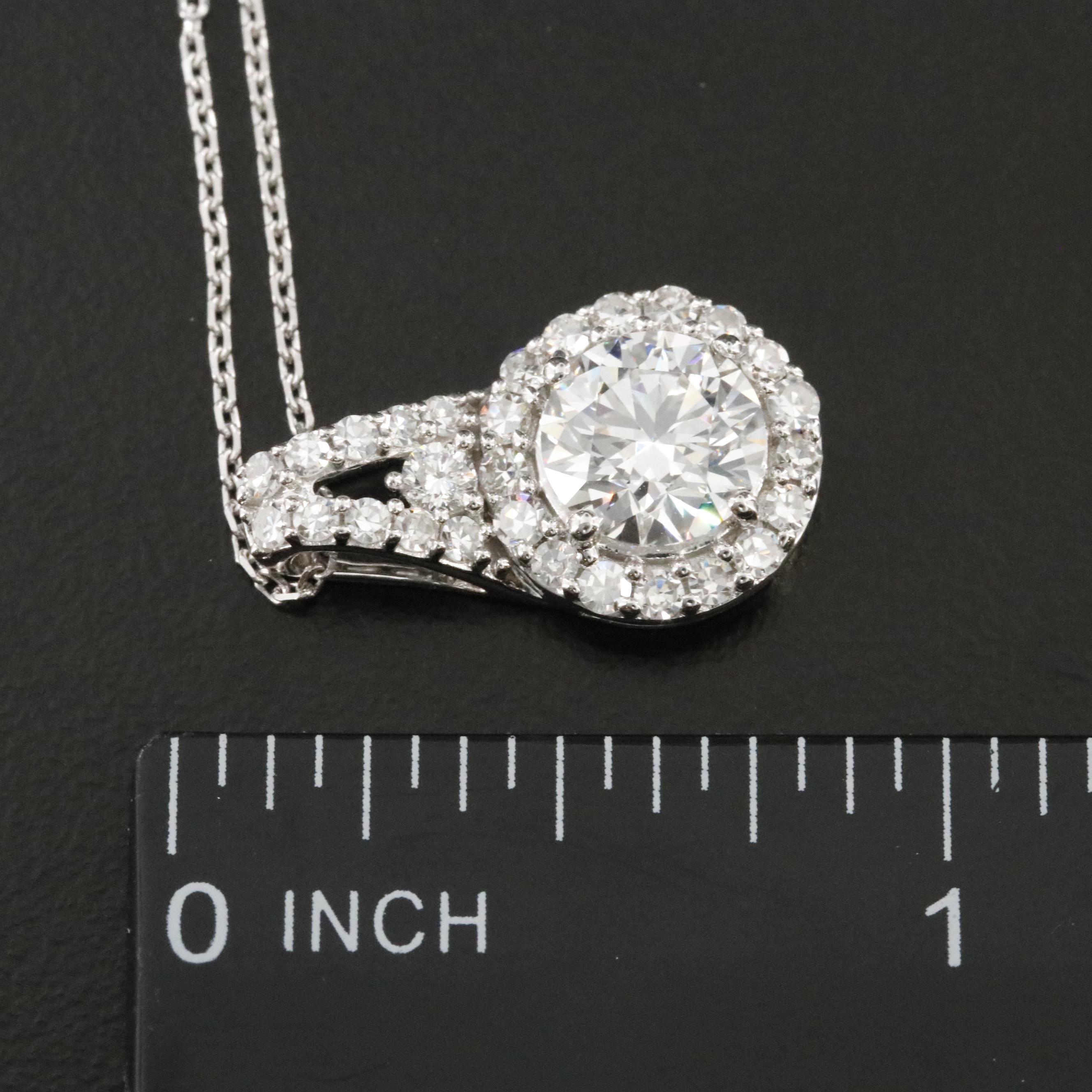 14K 2.04 CTW Lab Grown Diamond Pendant Necklace with Online GIA Report