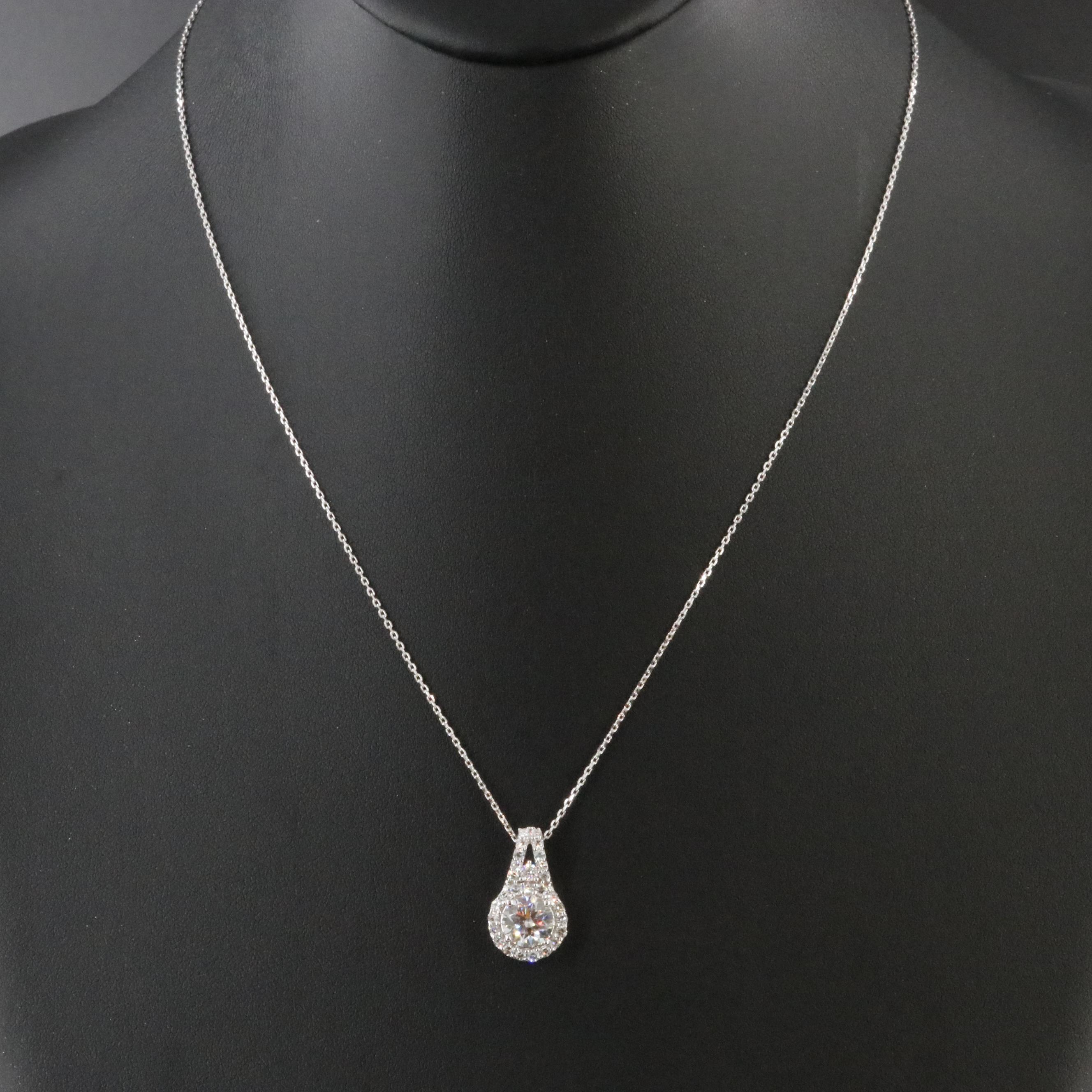 14K 2.04 CTW Lab Grown Diamond Pendant Necklace with Online GIA Report