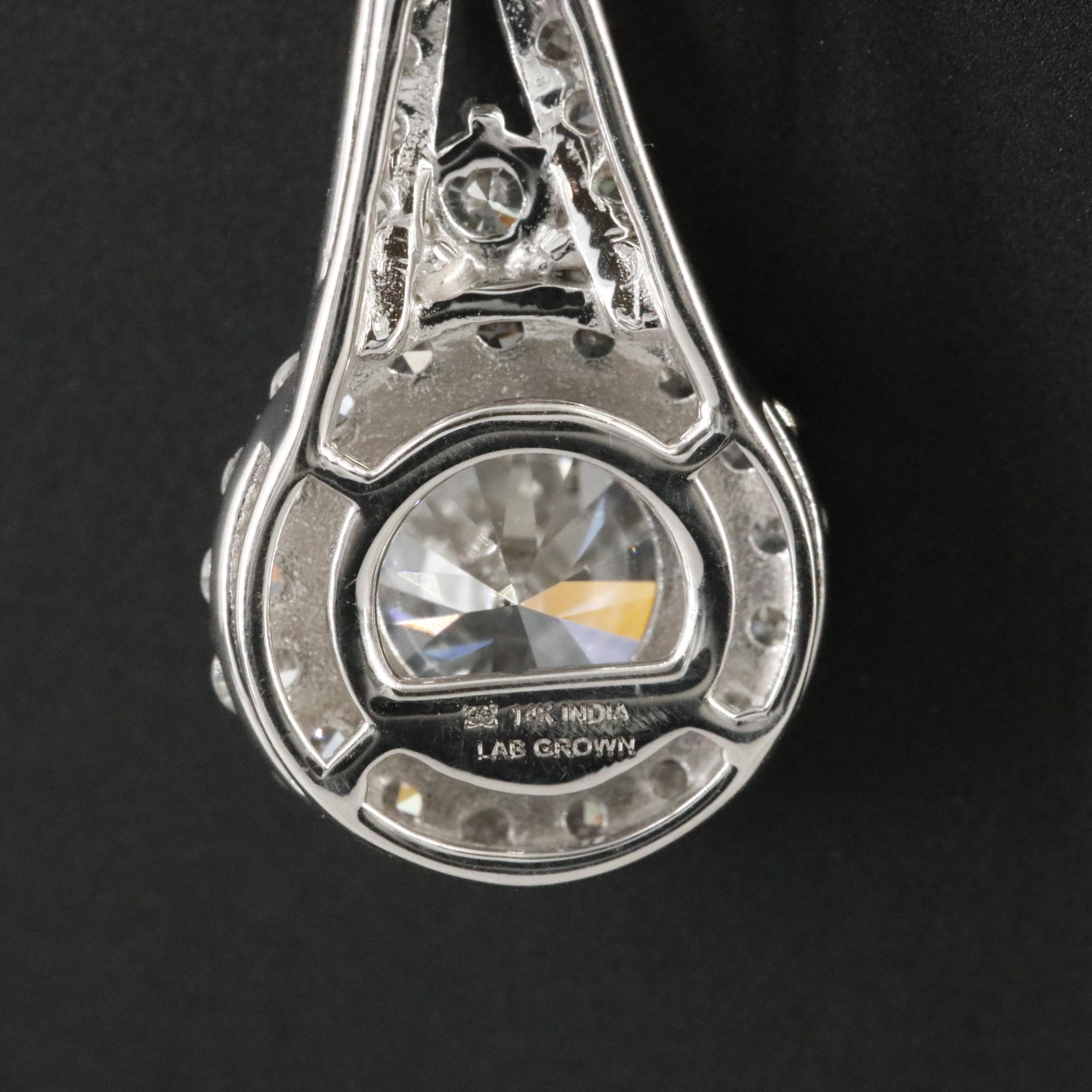 14K 2.04 CTW Lab Grown Diamond Pendant Necklace with Online GIA Report