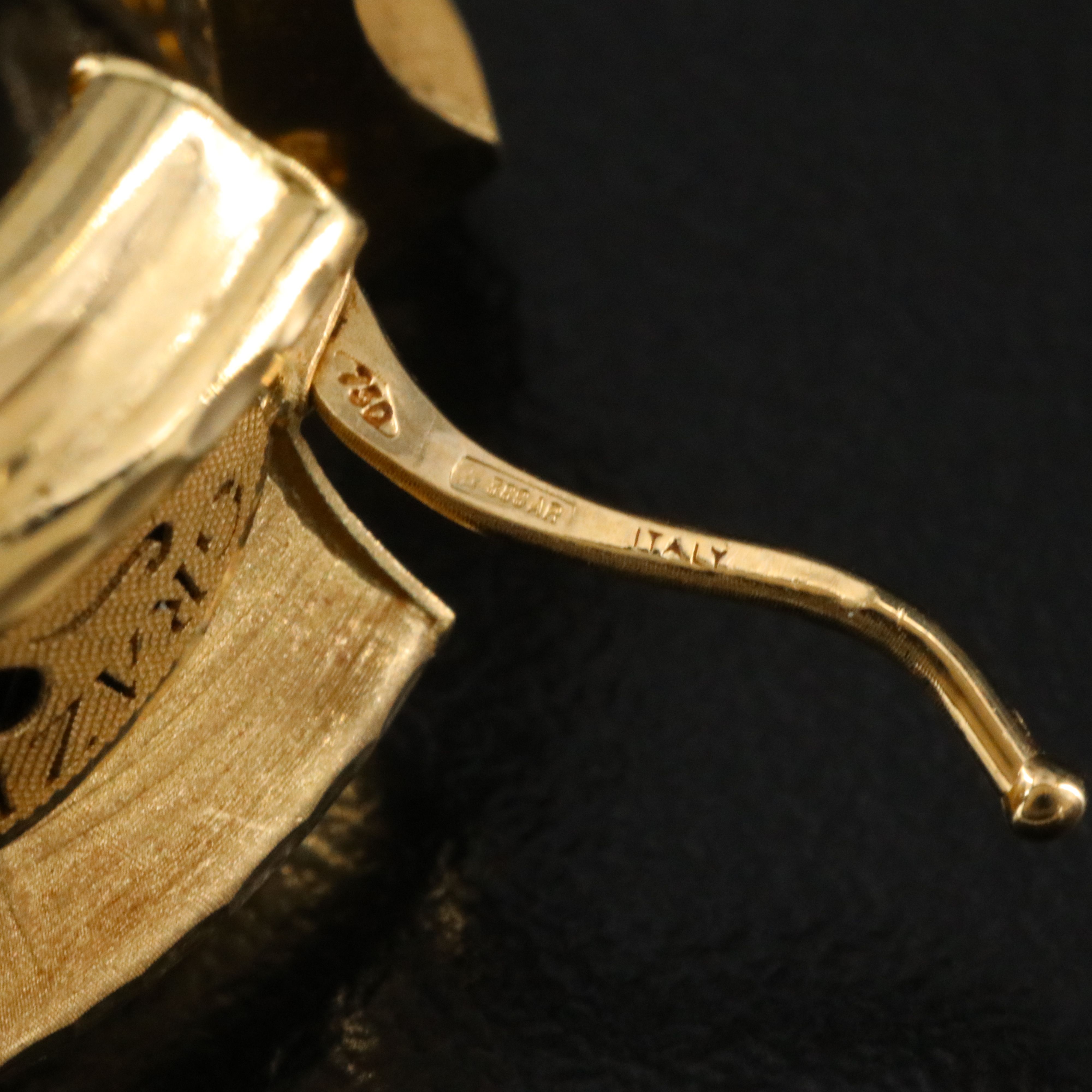 Graziella 18K Logo Textured Hoop Earrings