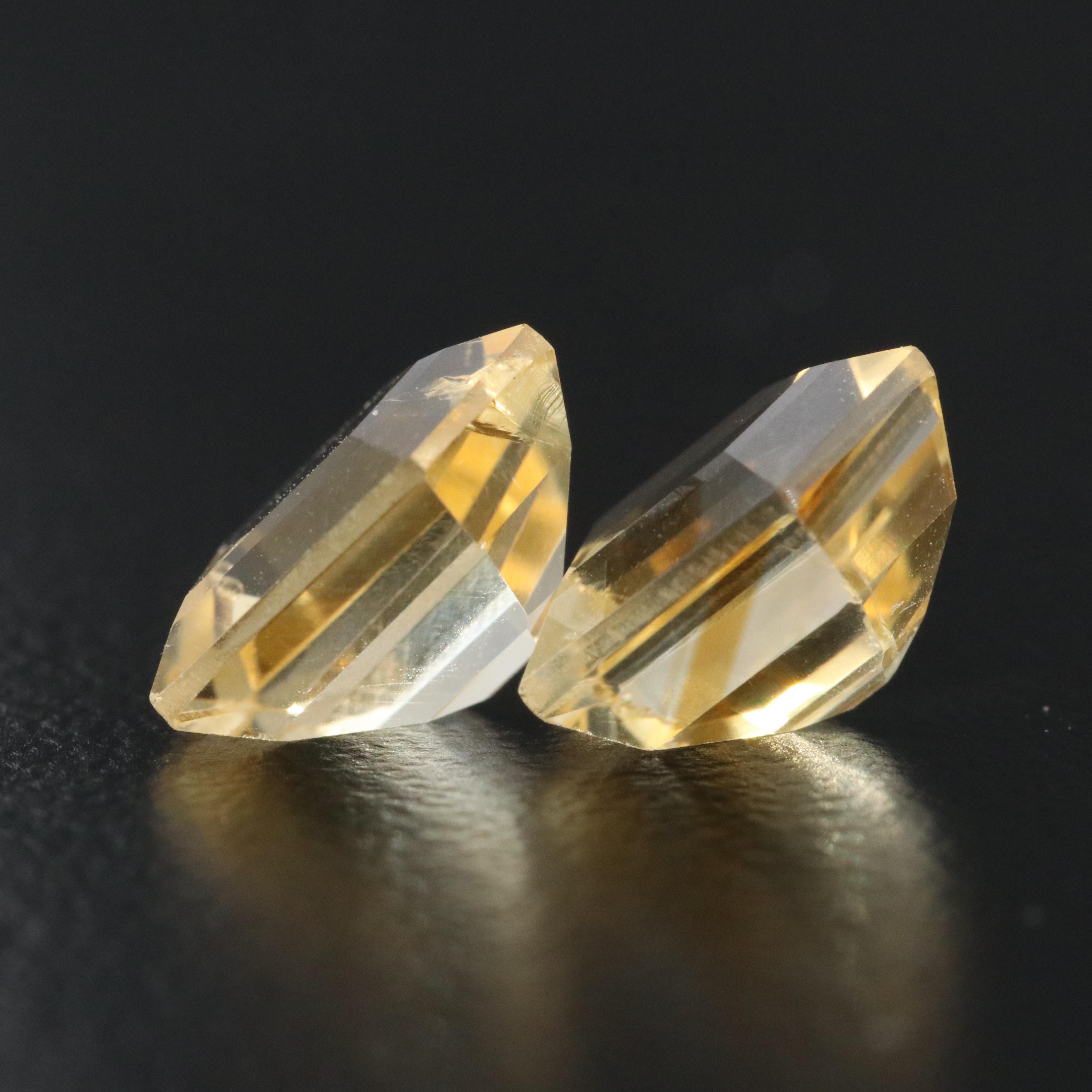 Loose 3.91 CTW Citrine Pair
