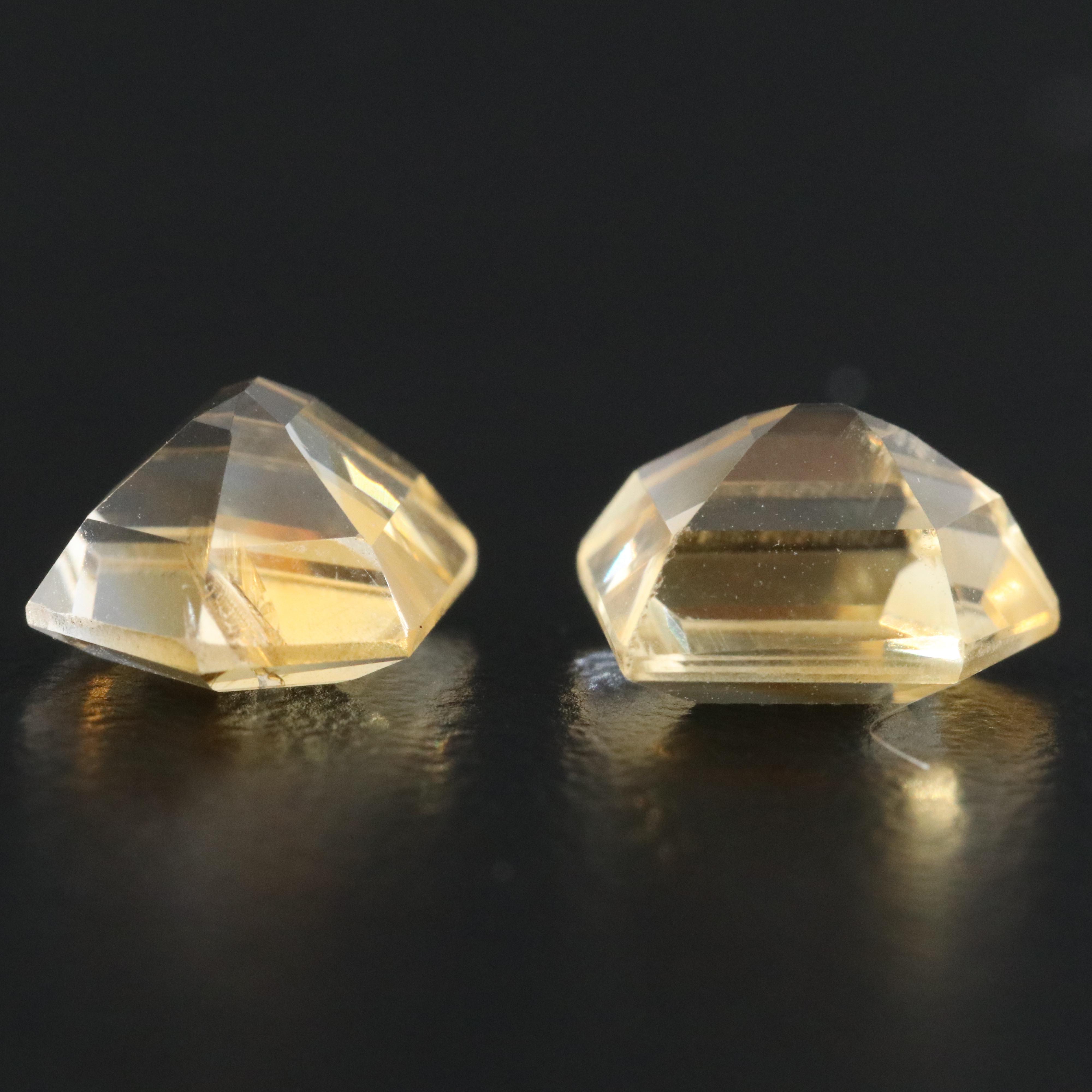 Loose 3.91 CTW Citrine Pair