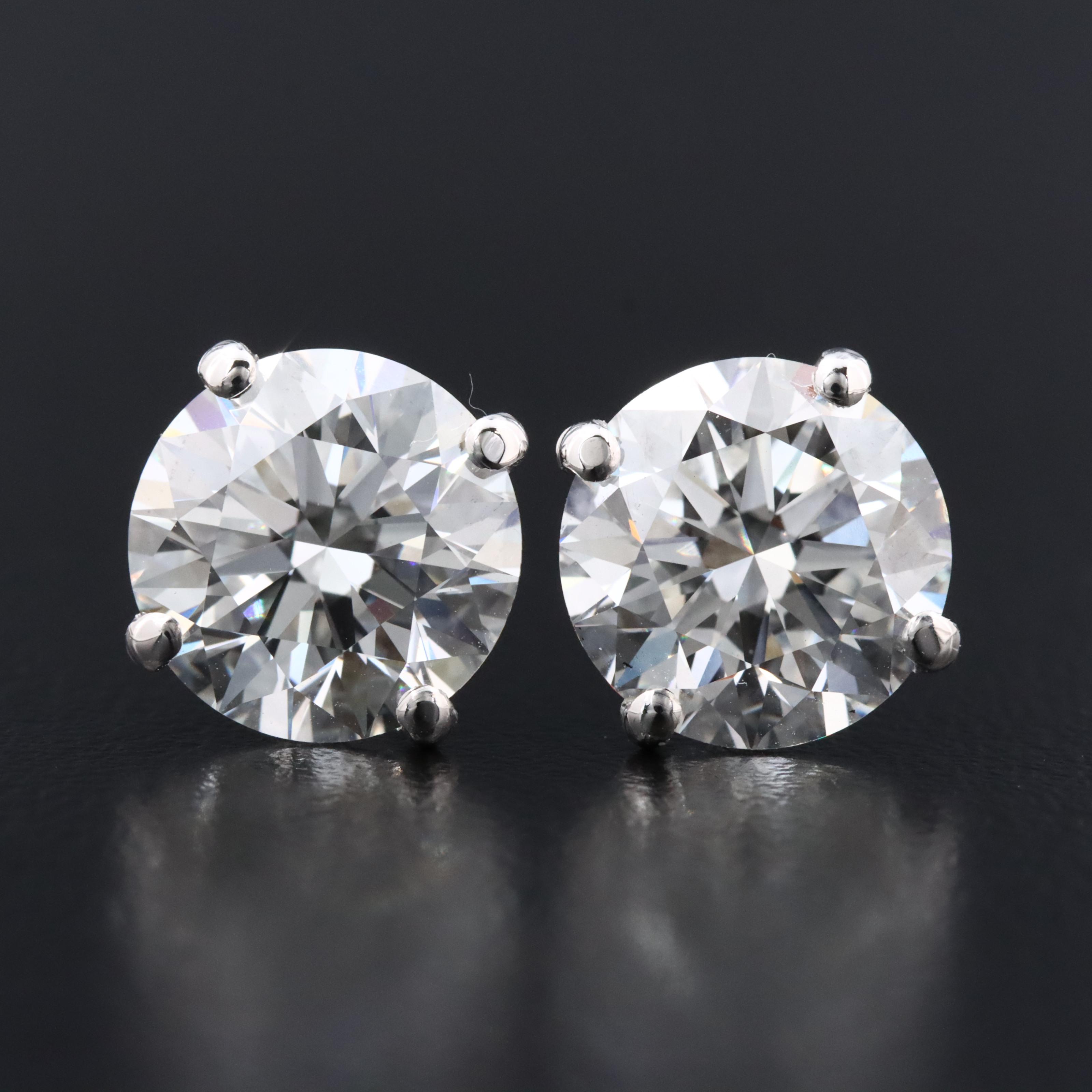 14K 6.04 CTW Lab Grown Diamond Stud Earrings with IGI Reports