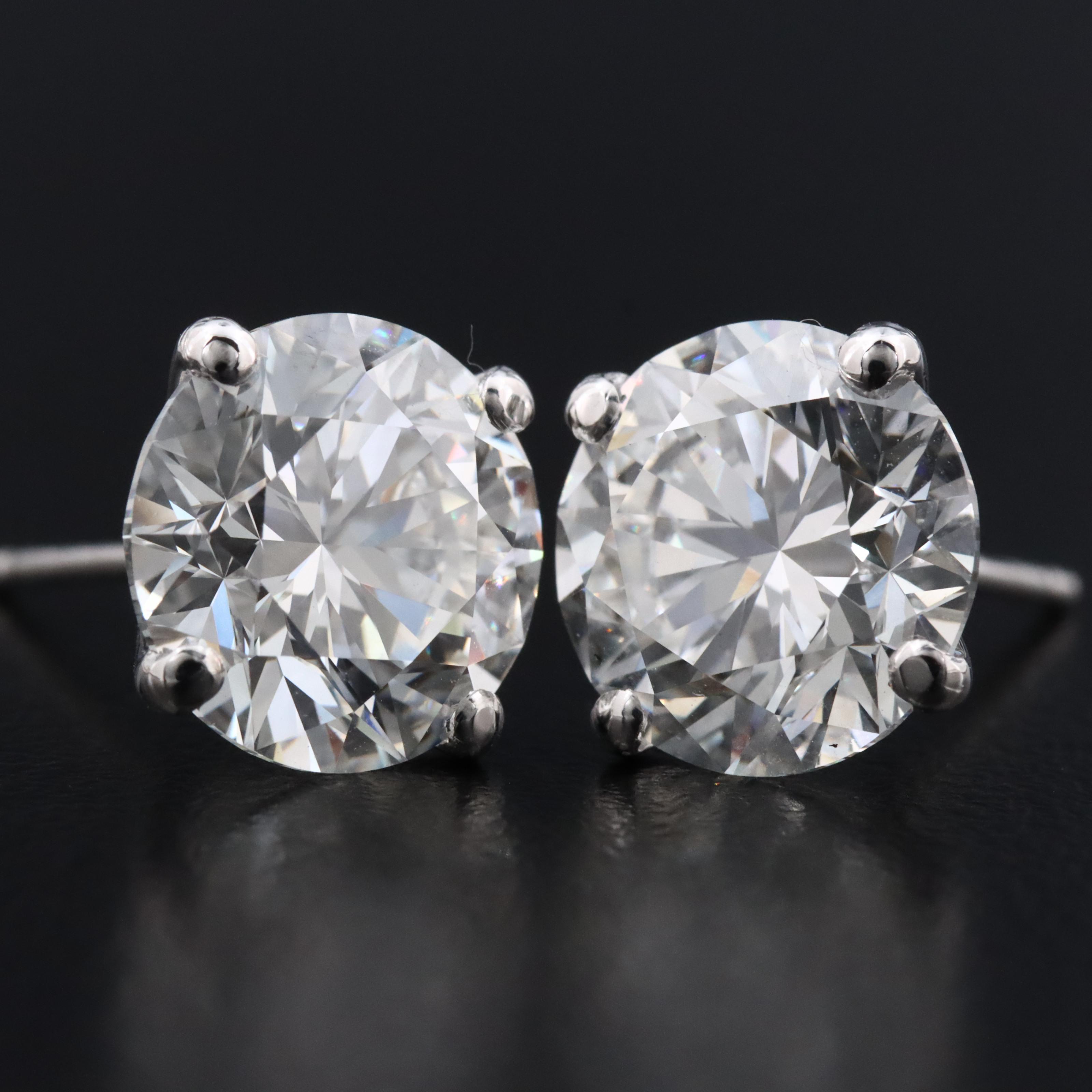 14K 6.04 CTW Lab Grown Diamond Stud Earrings with IGI Reports