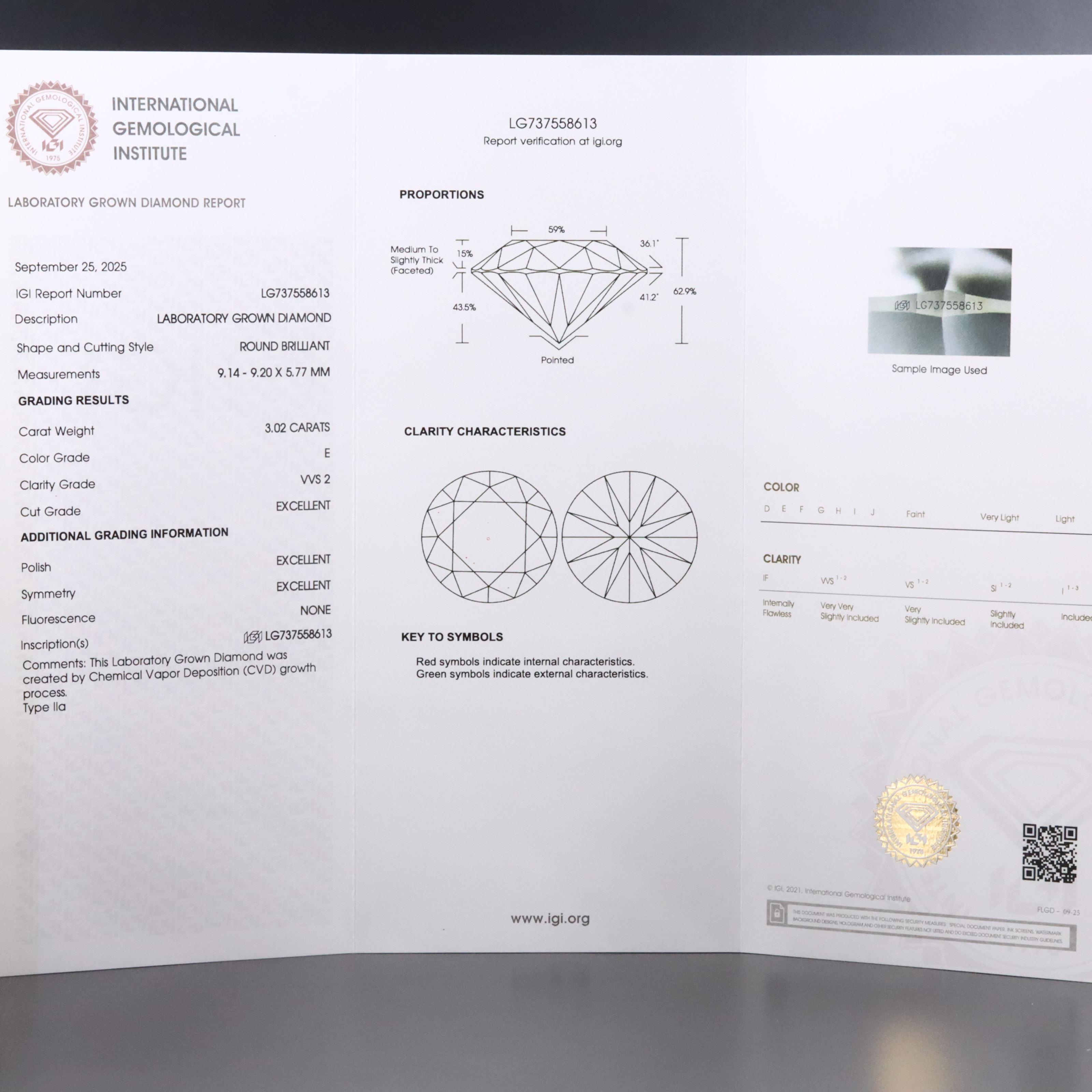 14K 6.04 CTW Lab Grown Diamond Stud Earrings with IGI Reports