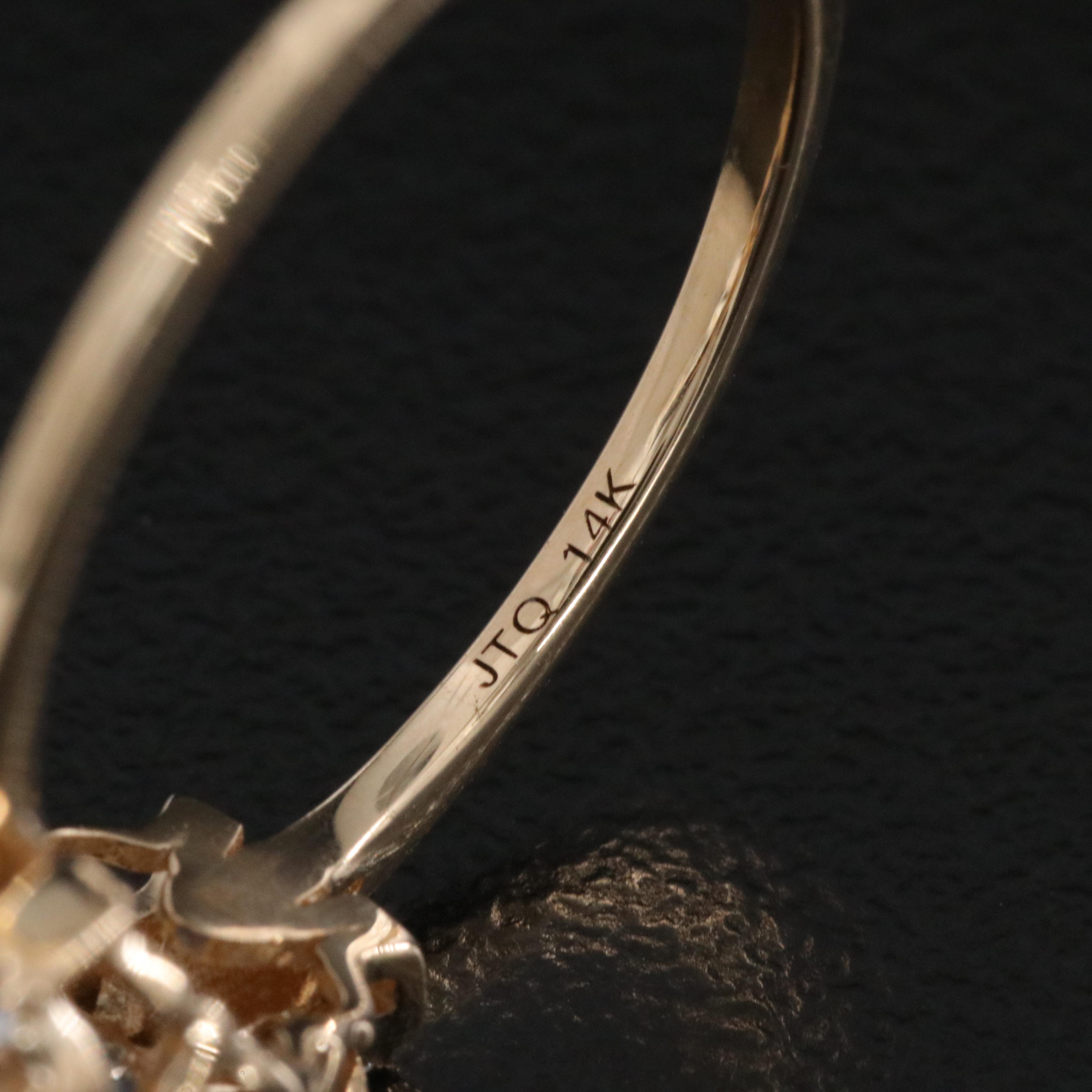 14K 2.20 CT Blue and White Sapphire Ring