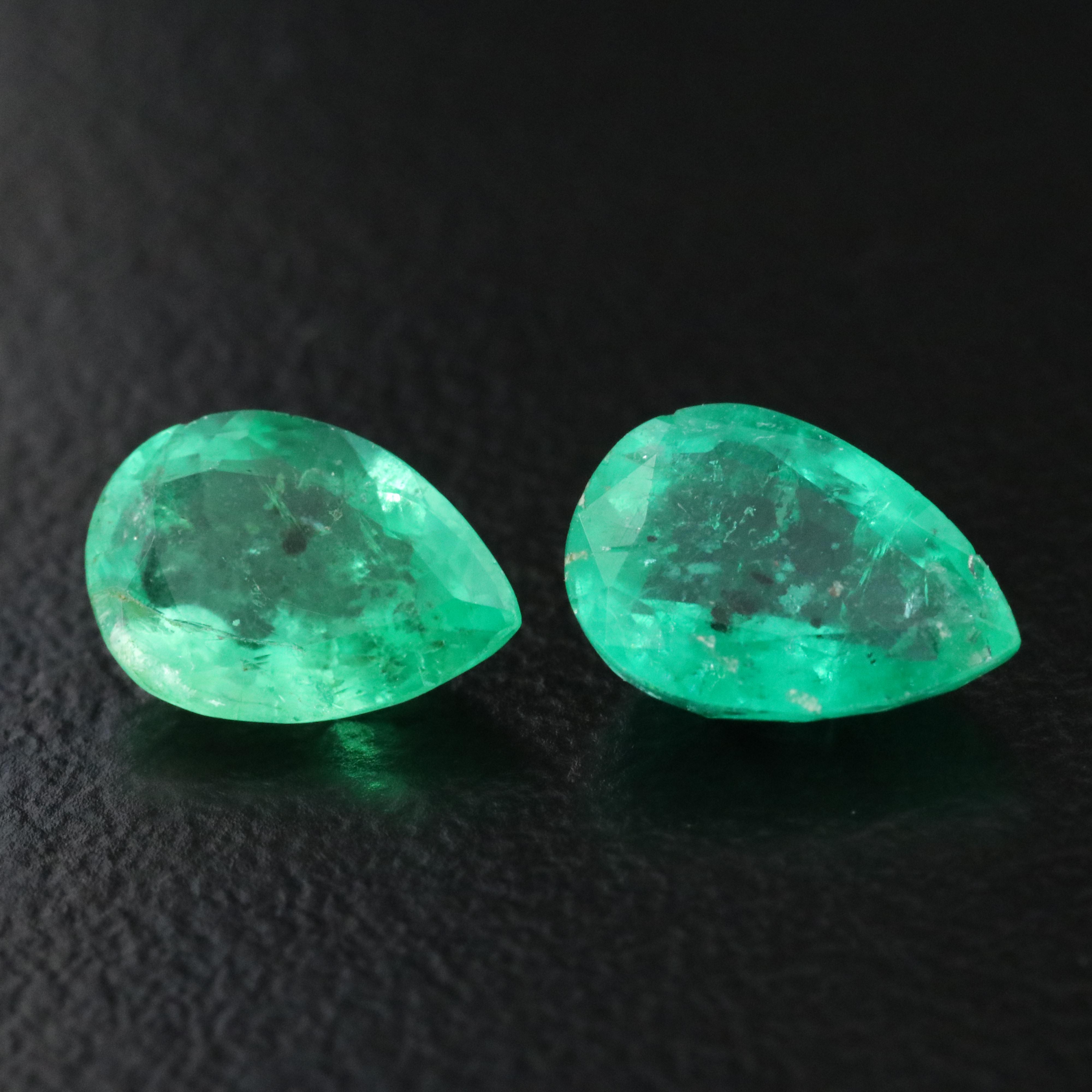 Loose 1.98 CTW Emerald Pair