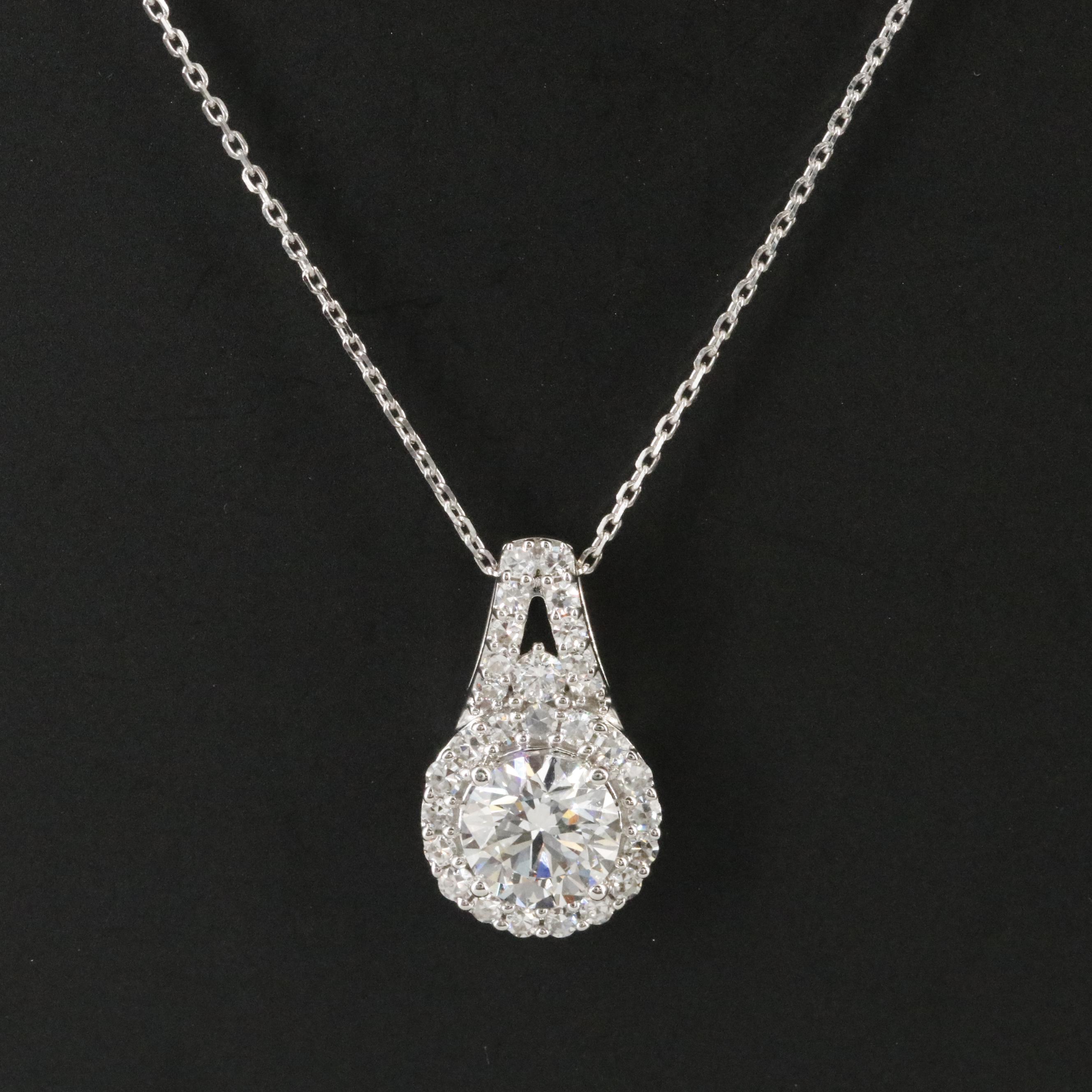 14K 2.07 CTW Lab Grown Diamond Pendant Necklace with Online GIA Report