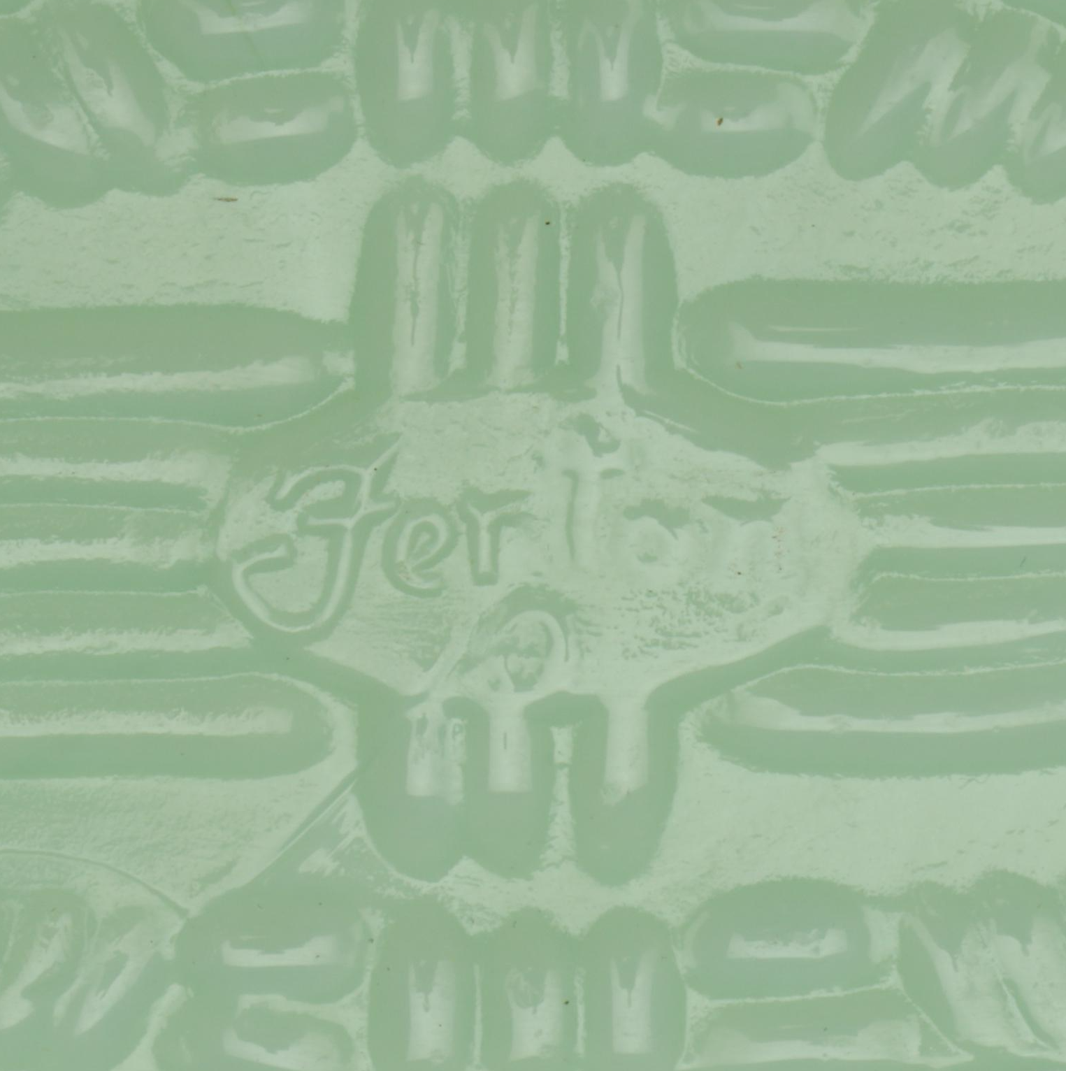 Fenton Jadeite Hen on Nest Bases with Hand-Painted Strawberry Cake Stand