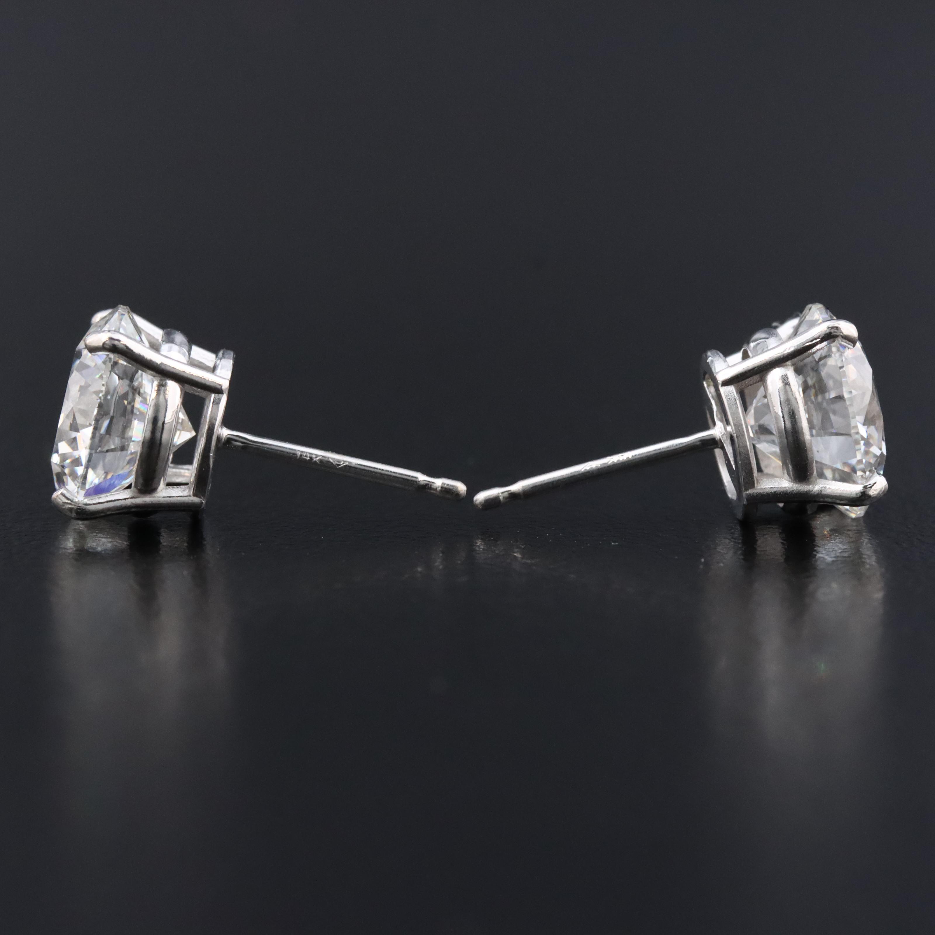 14K 4.11 CTW Lab Grown Diamond Stud Earrings with IGI Reports