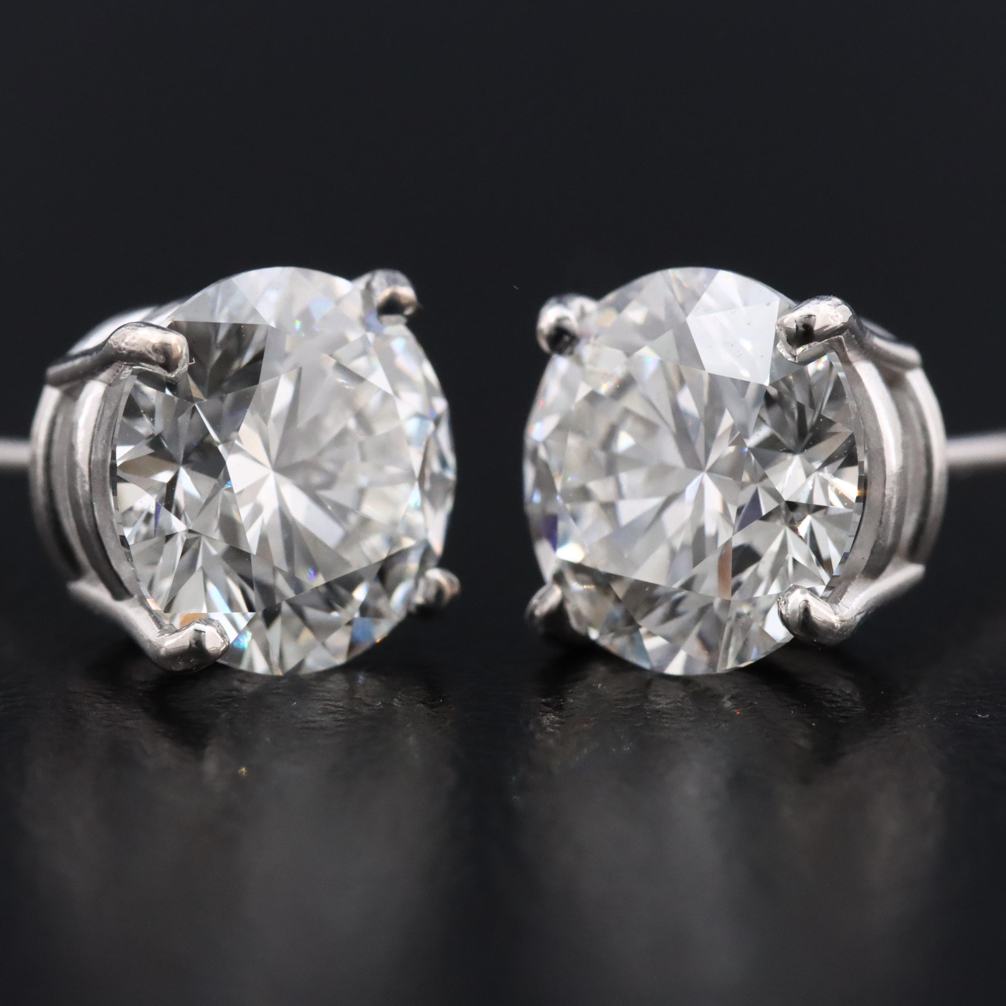 14K 4.11 CTW Lab Grown Diamond Stud Earrings with IGI Reports