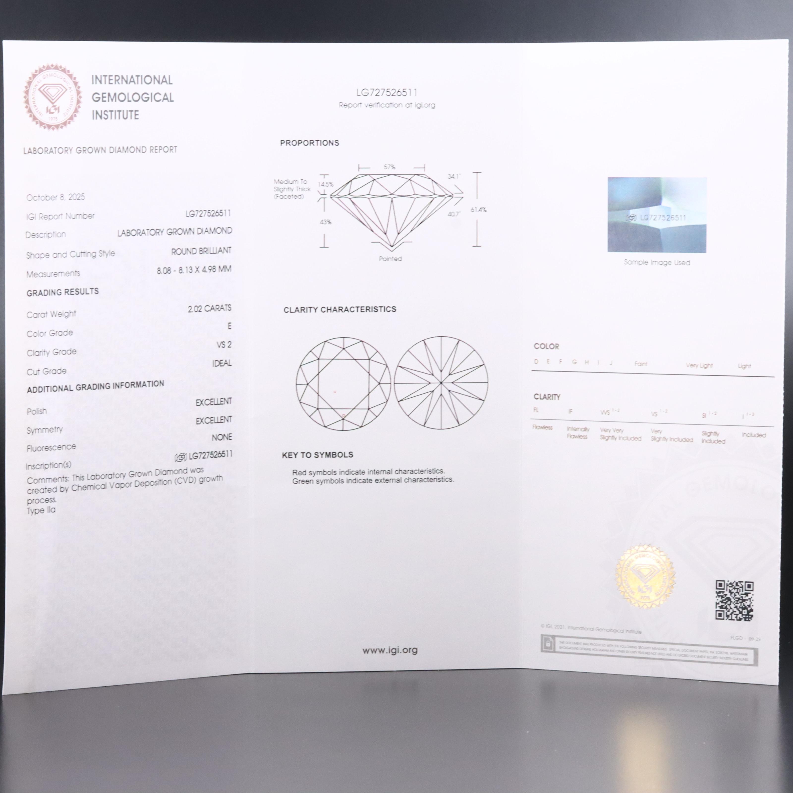 14K 4.11 CTW Lab Grown Diamond Stud Earrings with IGI Reports