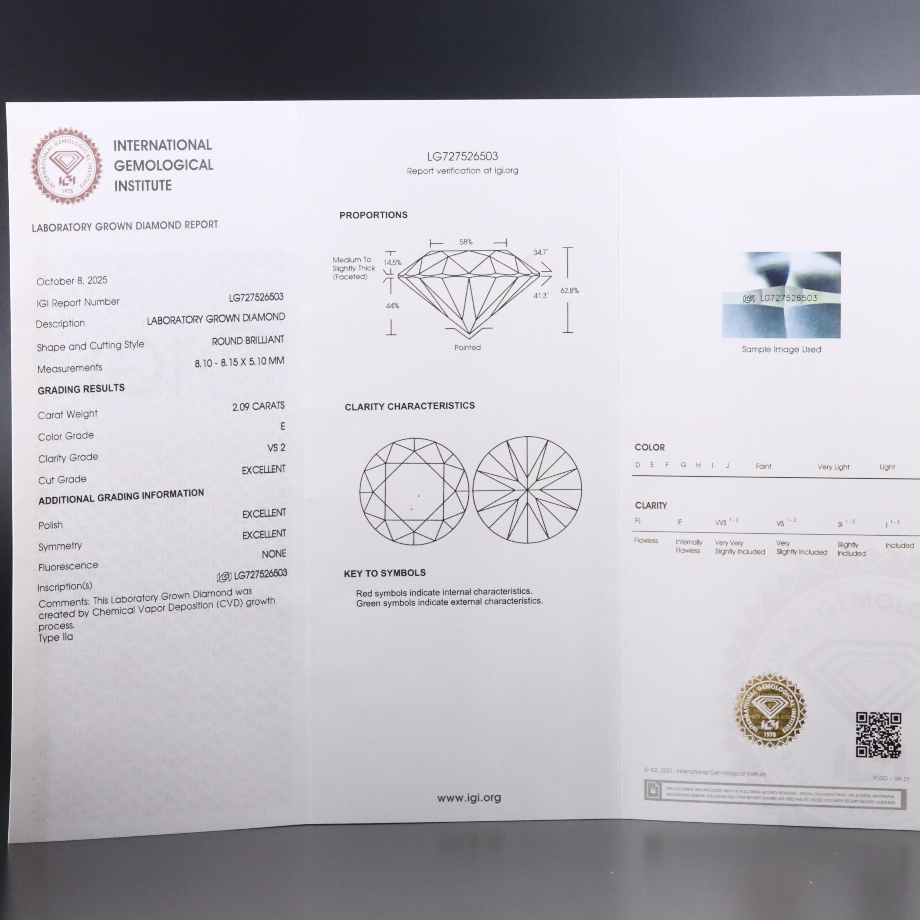 14K 4.11 CTW Lab Grown Diamond Stud Earrings with IGI Reports