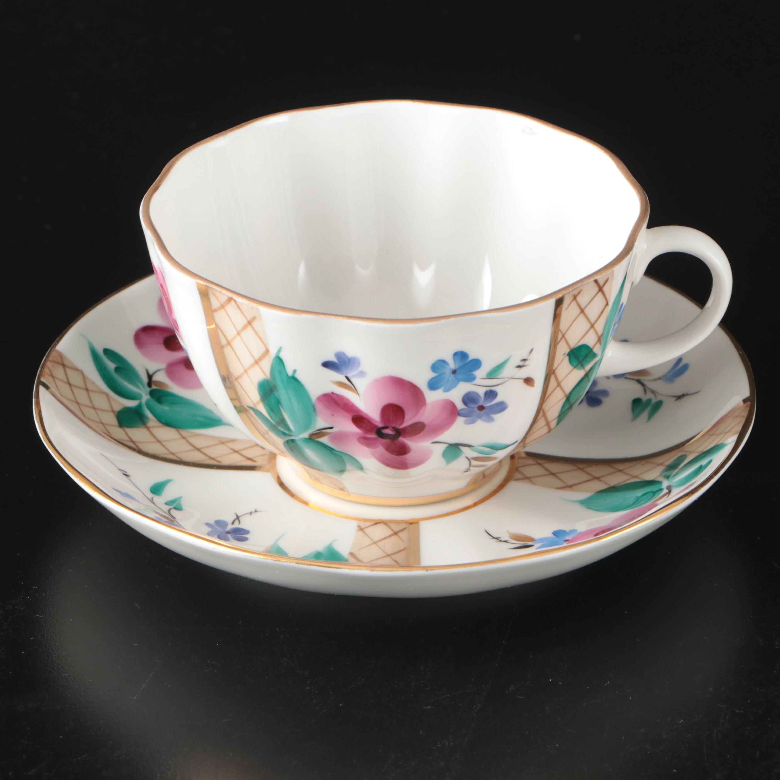Lomonosov "Antique Rose" Porcelain Tea Service