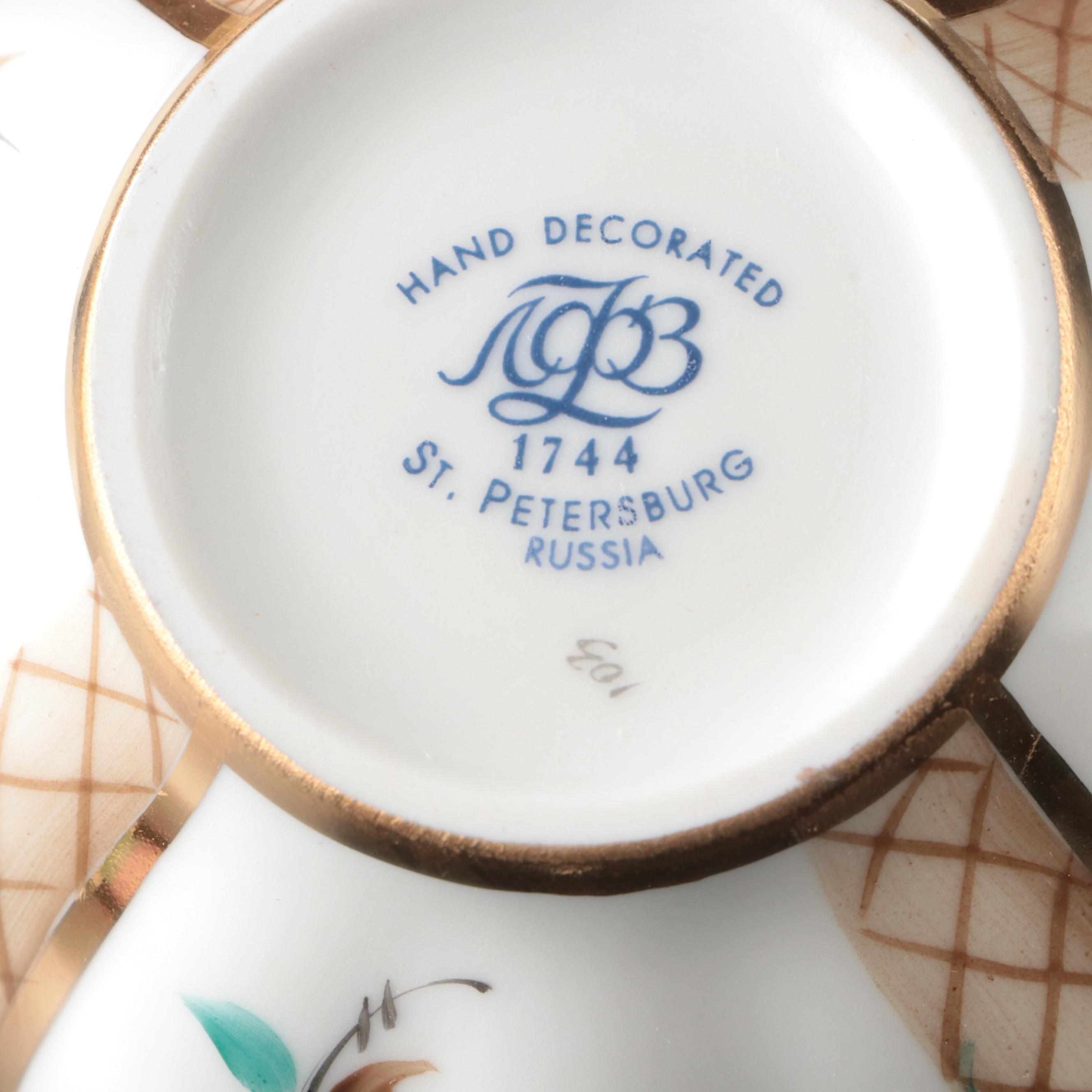 Lomonosov "Antique Rose" Porcelain Tea Service