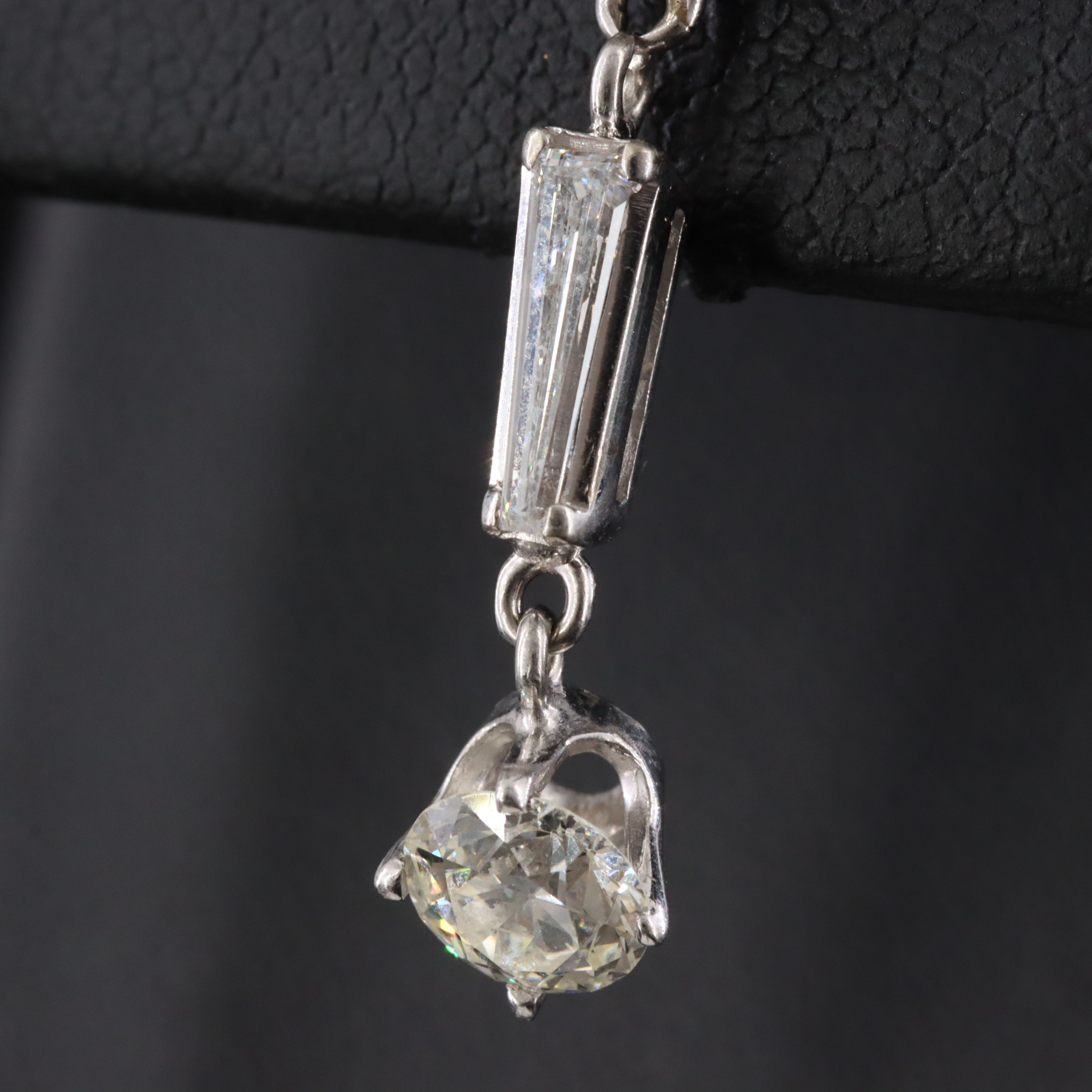 Palladium 1.37 CTW Diamond Drop Earrings