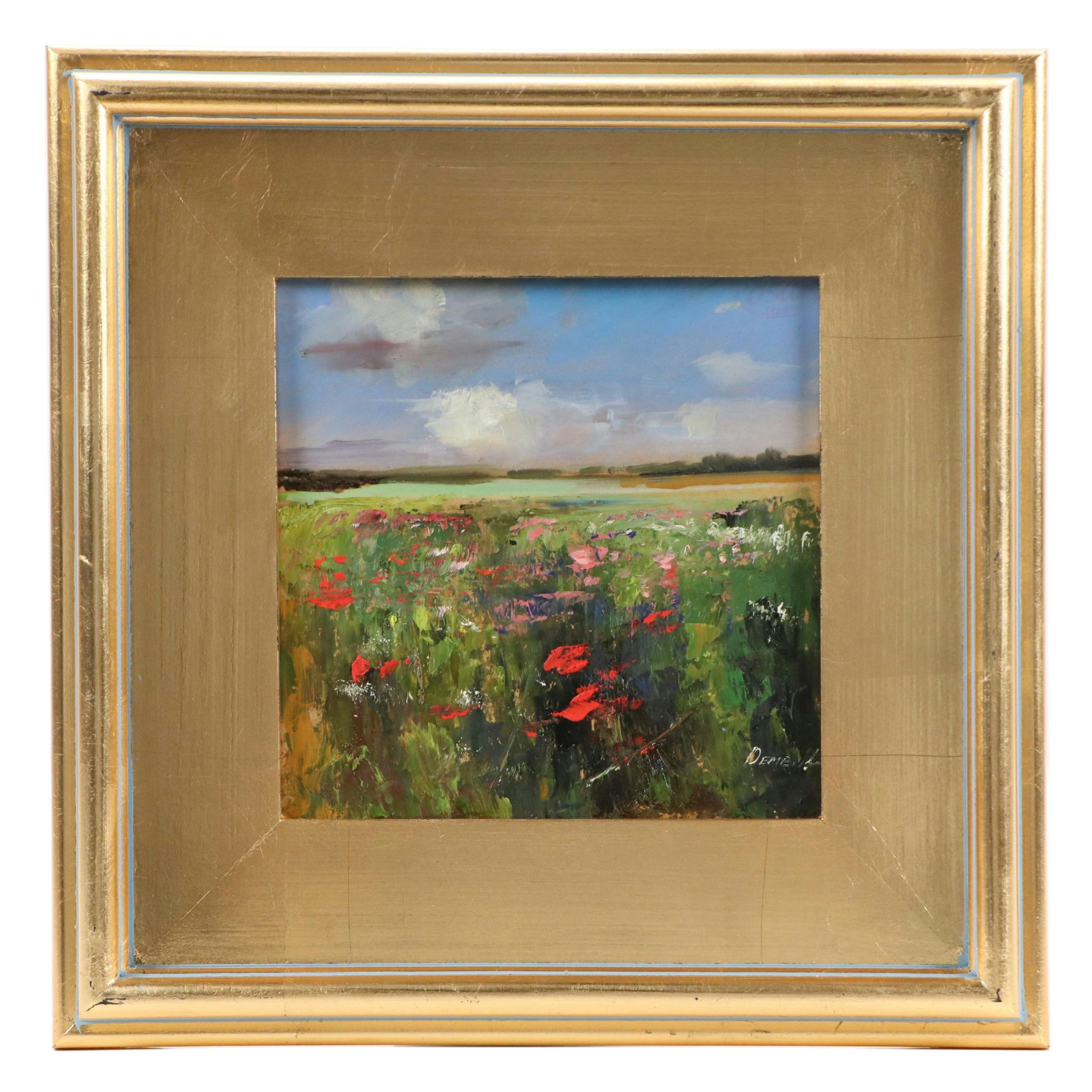Natalia Demenko Poppy Field Landscape Oil Painting