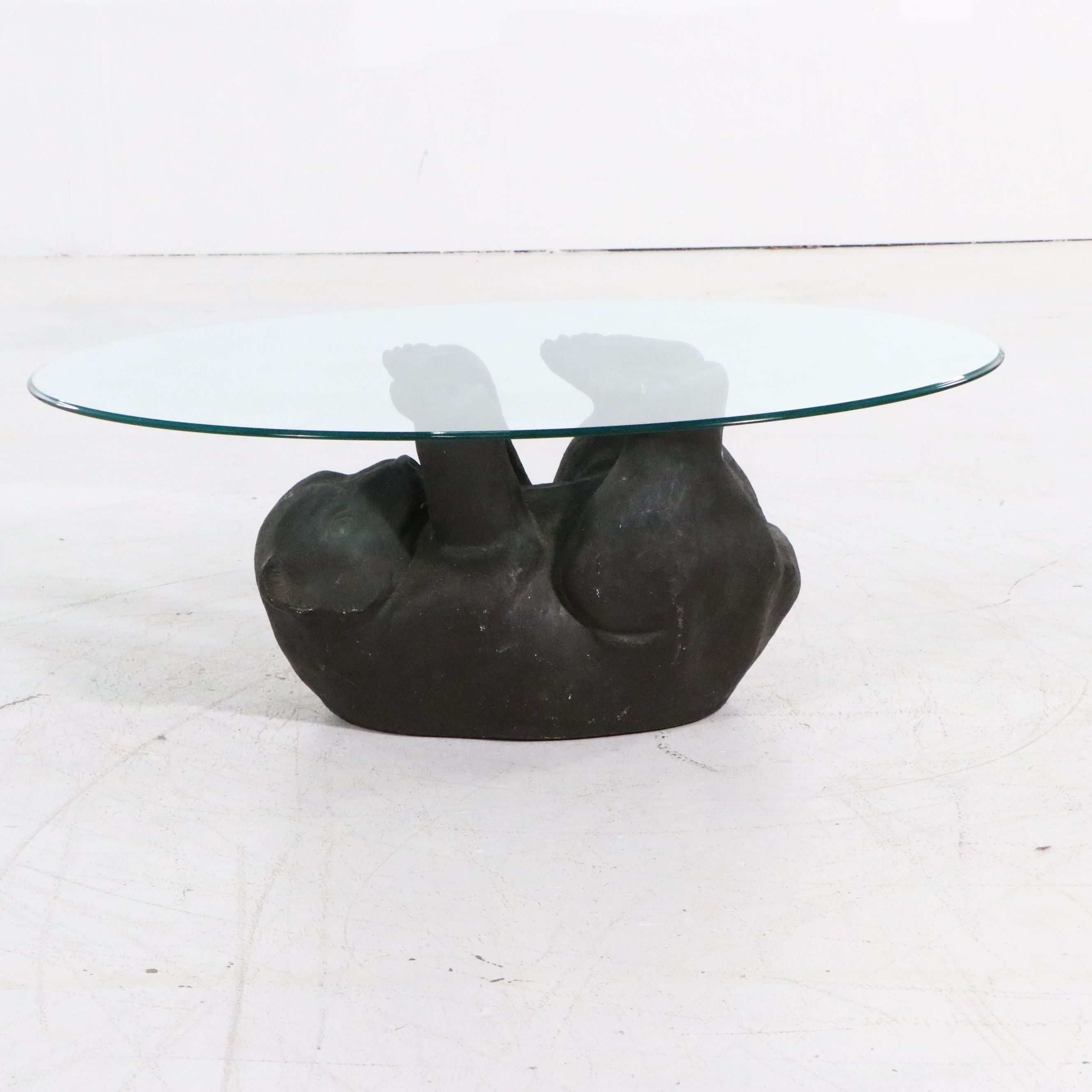 Bear Form Coffee Table with Glass Top