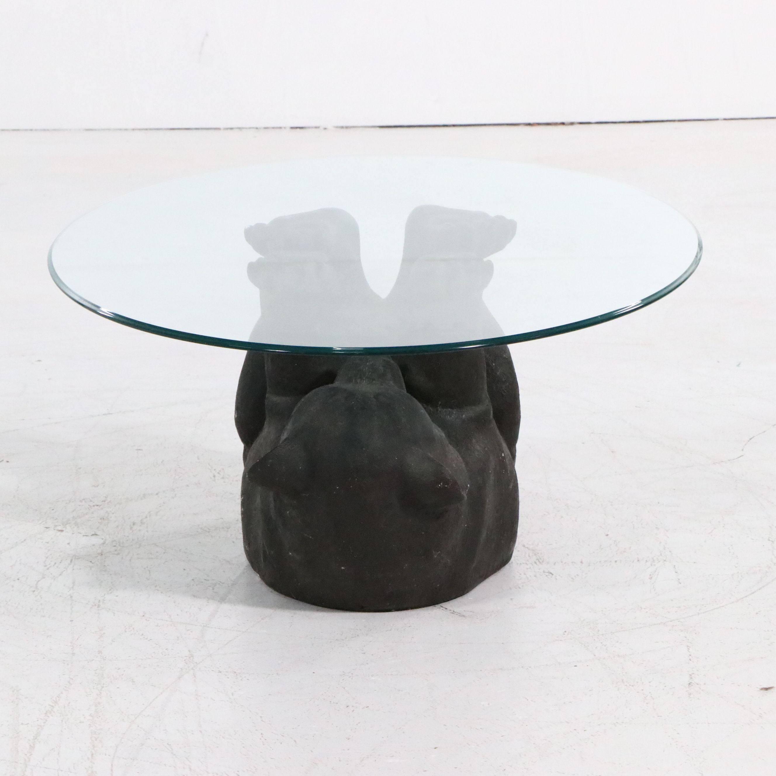Bear Form Coffee Table with Glass Top