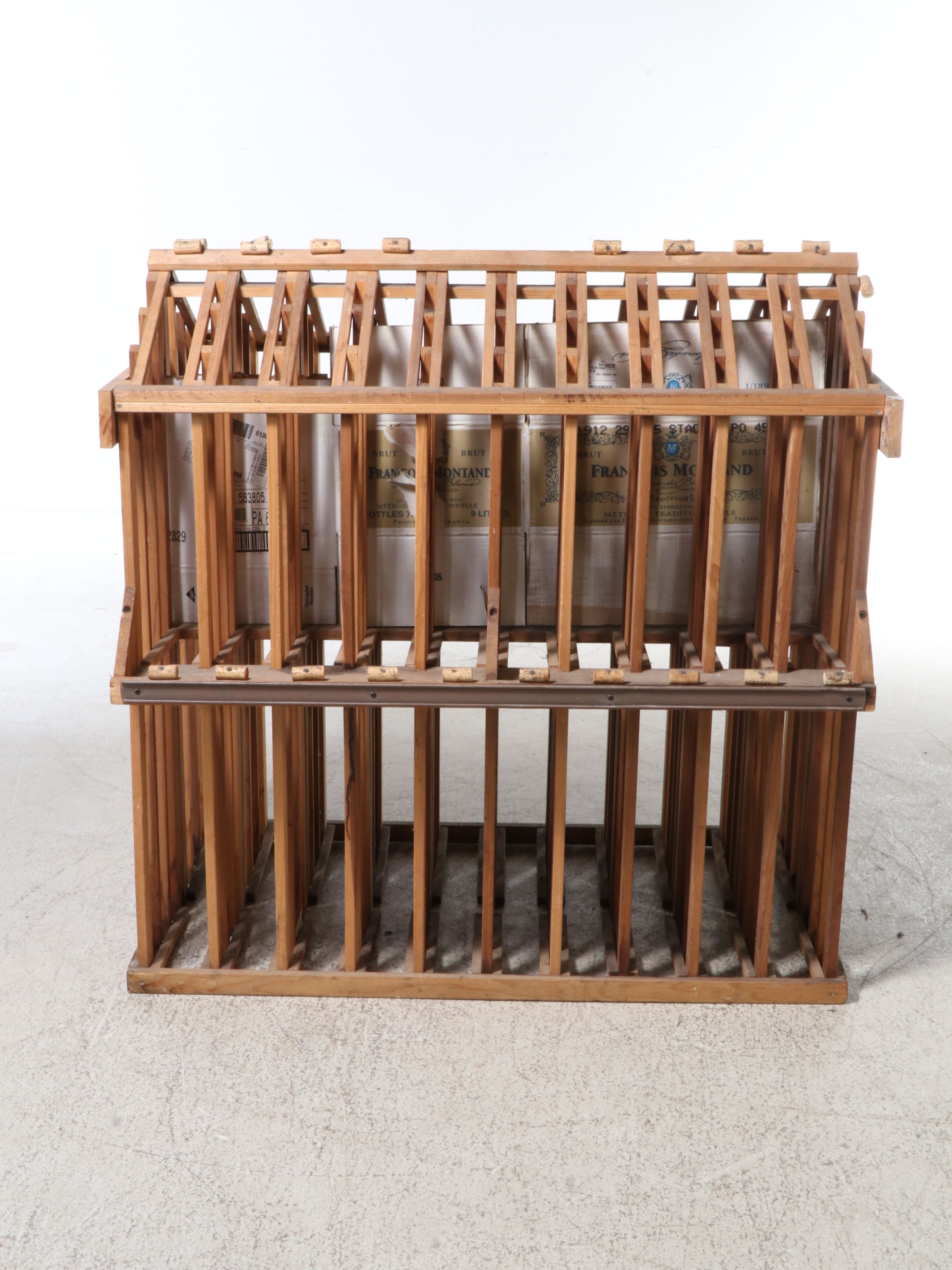 Wood Two-Sided Wine Display Rack