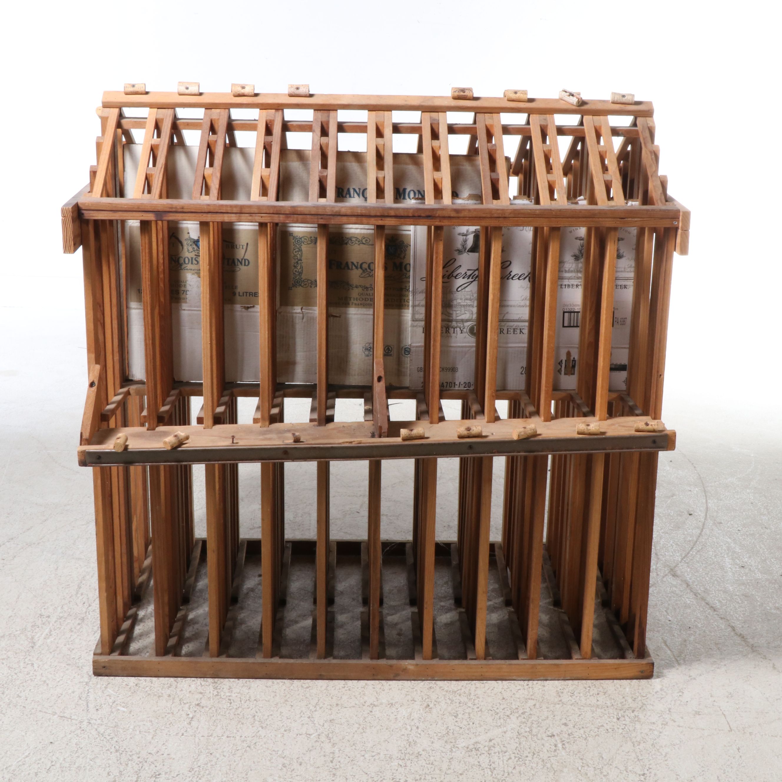 Wood Two-Sided Wine Display Rack