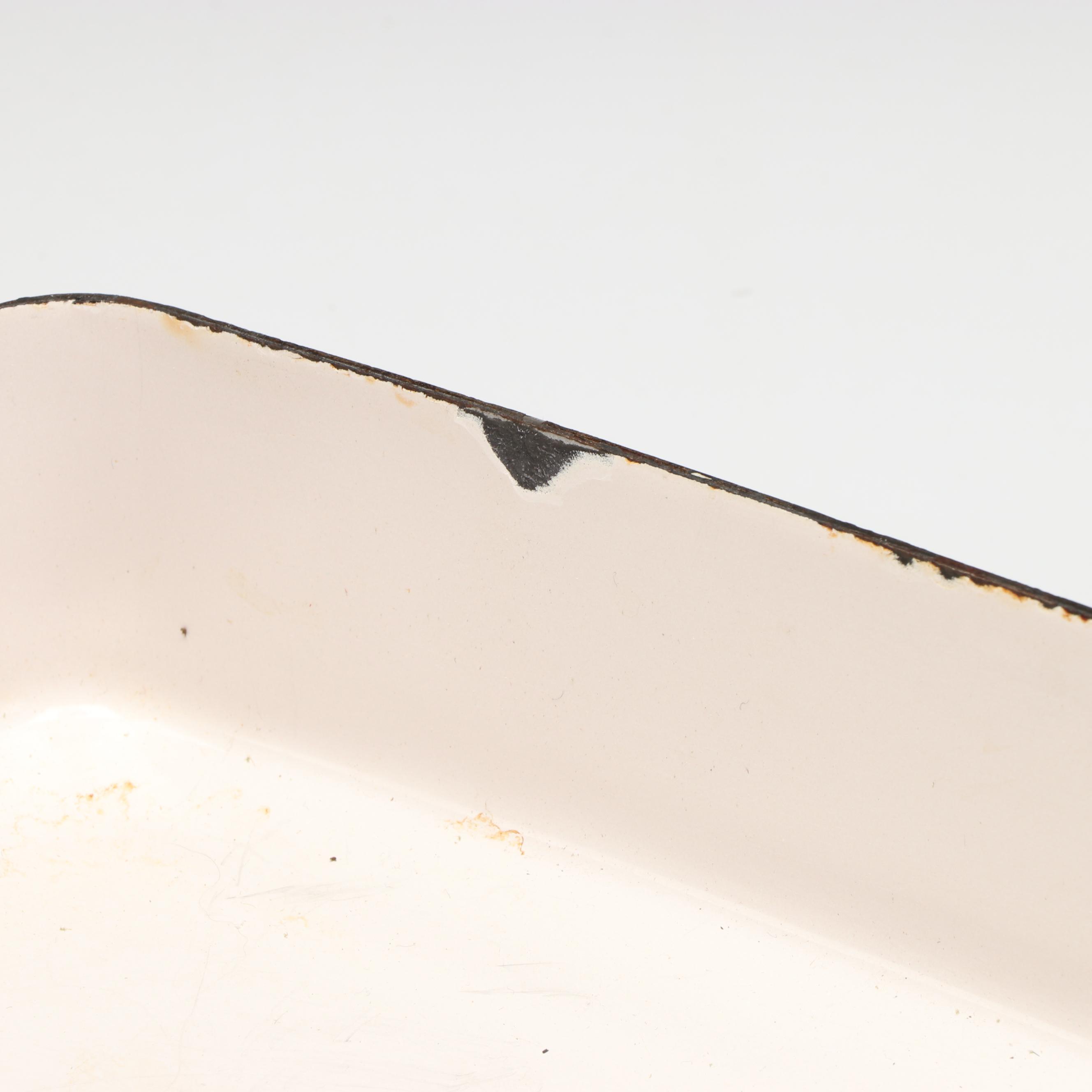 Dansk Brown Enamel Kobenstyle Casserole with German Ceramic Planter